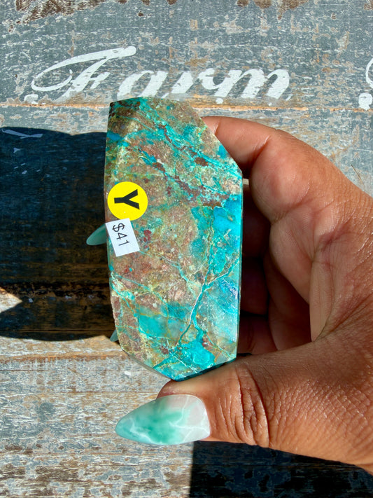 Gorgeous Chrysocolla/Azurite Freeform from Peru | Opt Y