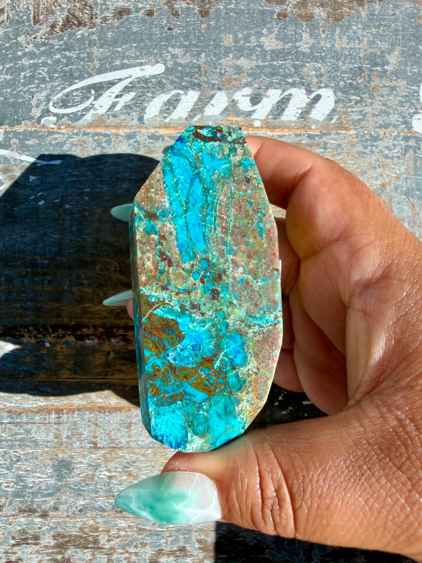 Gorgeous Chrysocolla/Azurite Freeform from Peru | Opt Y