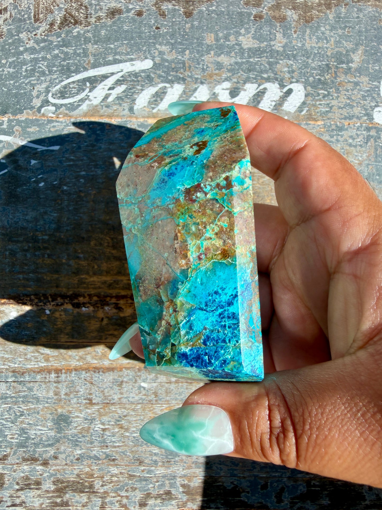 Gorgeous Chrysocolla/Azurite Freeform from Peru | Opt Y
