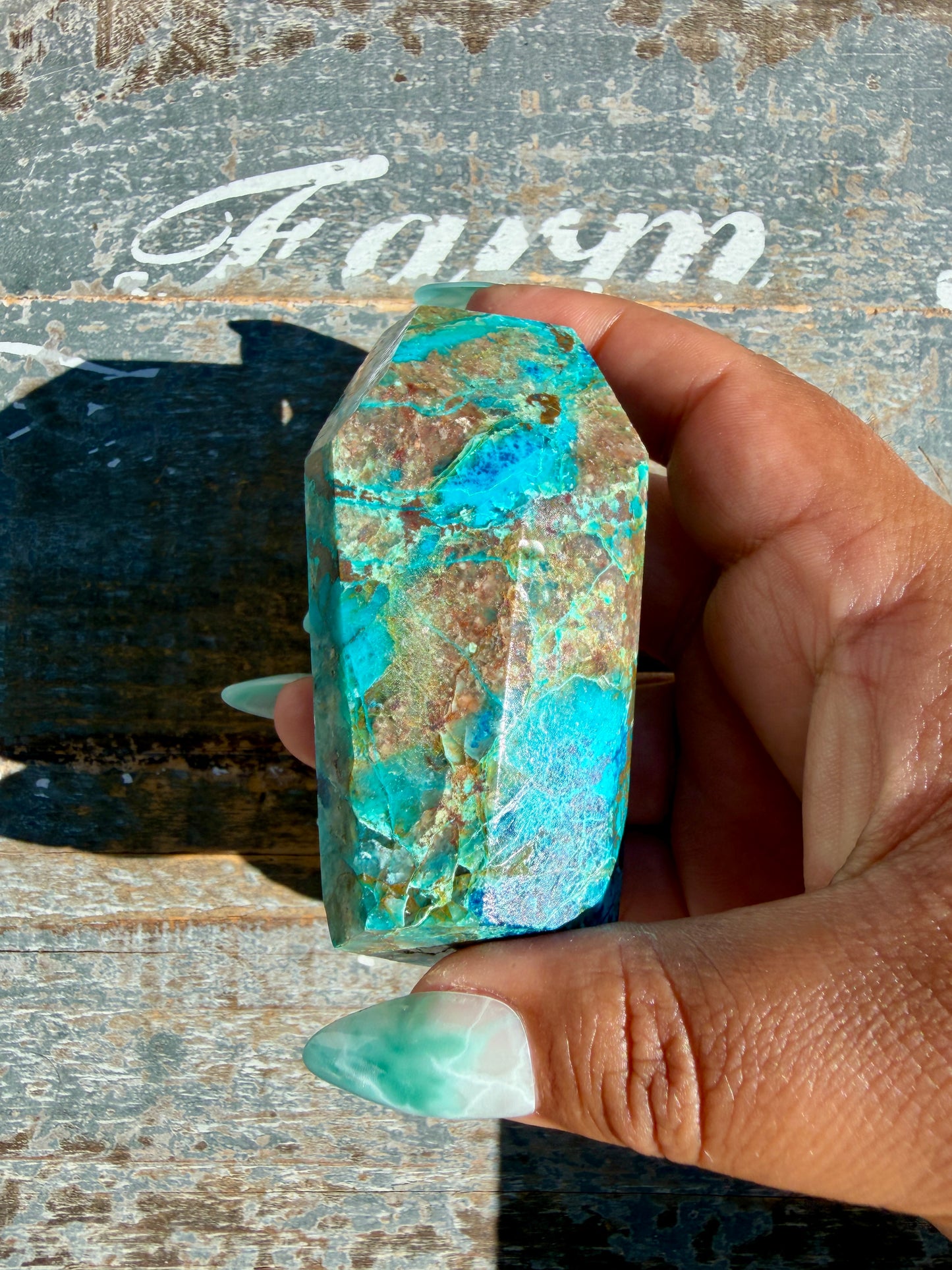 Gorgeous Chrysocolla/Azurite Freeform from Peru | Opt Y