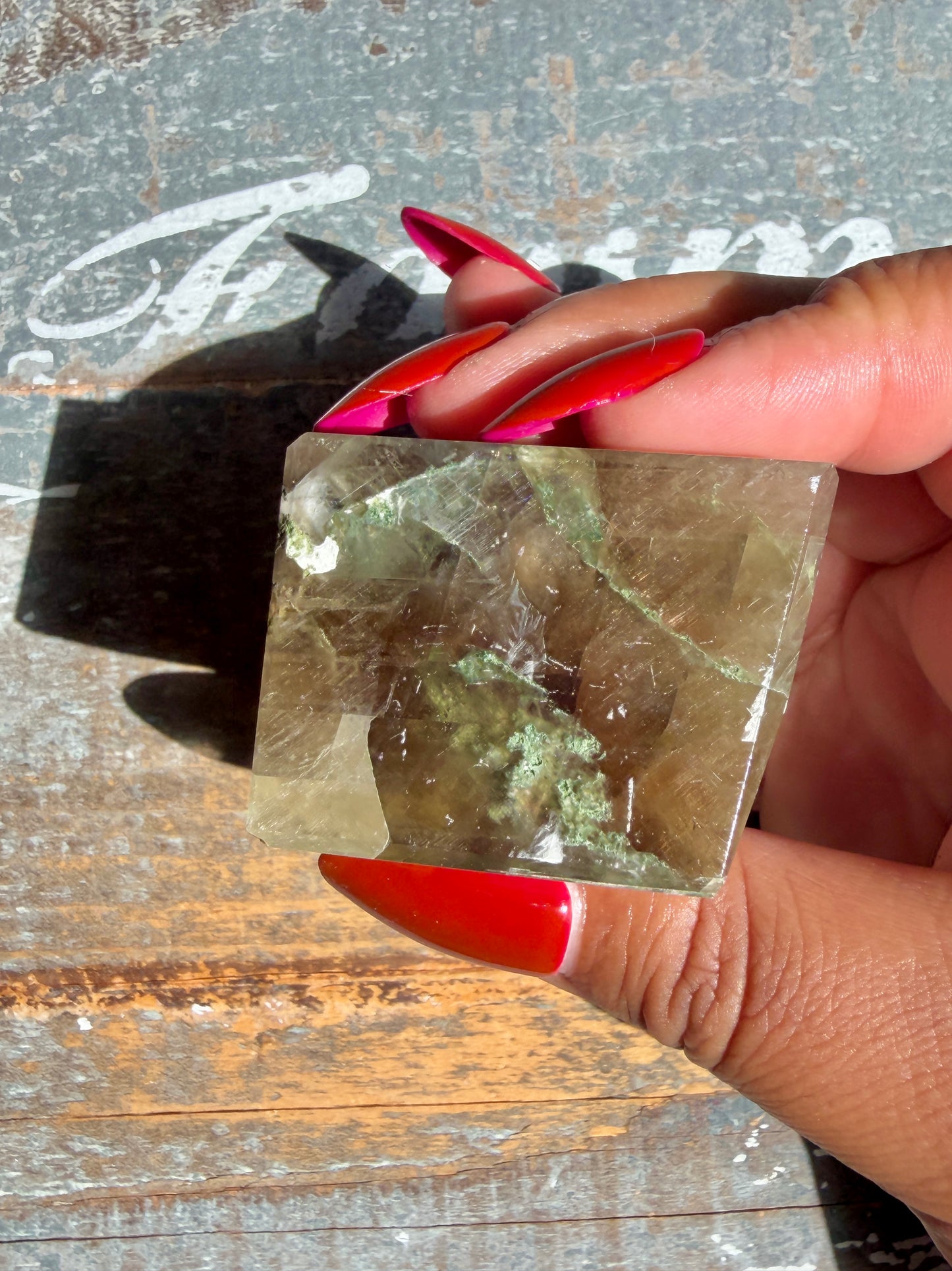Gorgeous Optical Calcite + Moss Agate Combo Mineral Freeform From India | Opt 10
