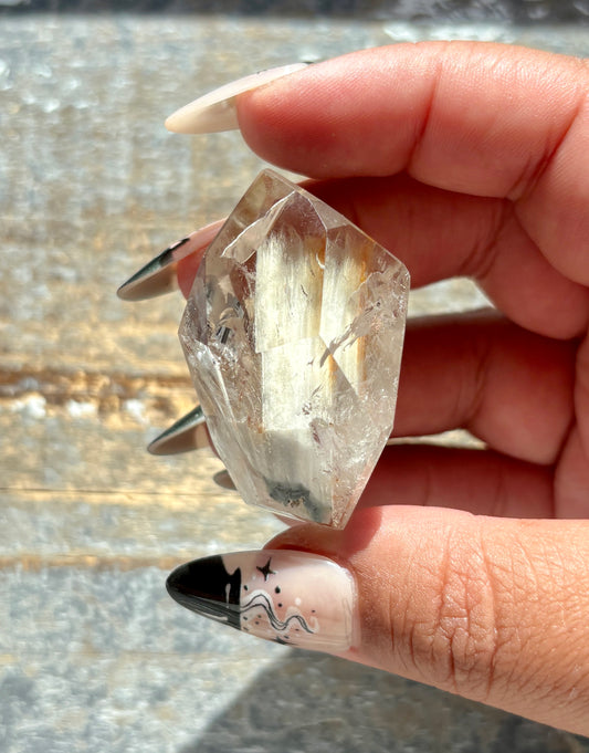 Gorgeous High Quality Amphibole Quartz Polished Freeform from Brazil