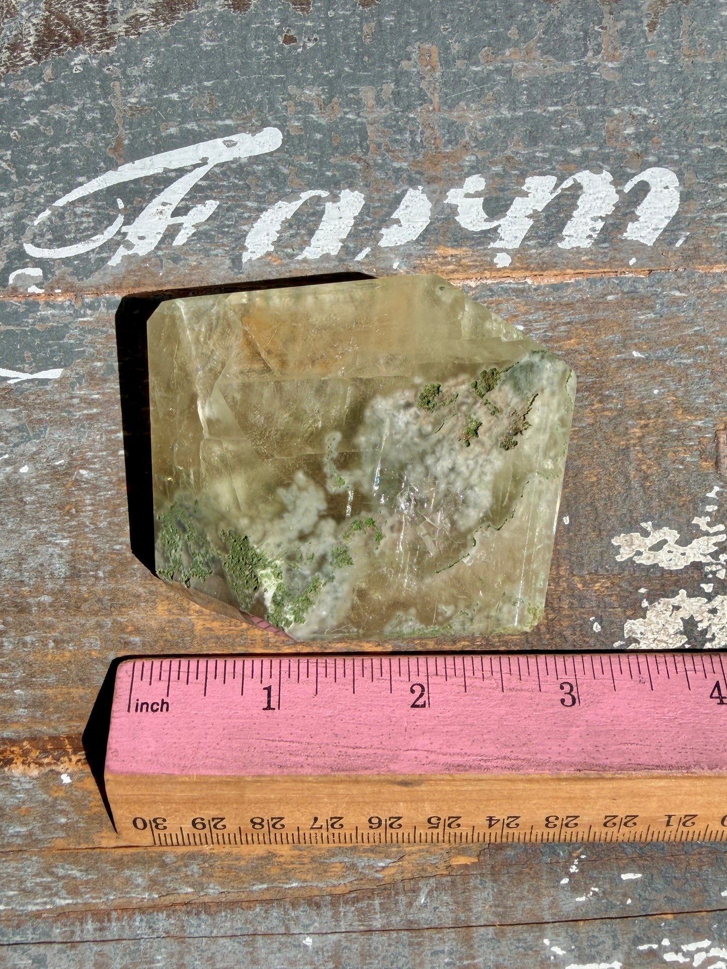 Gorgeous Optical Calcite + Moss Agate Combo Mineral Freeform From India | Opt 7