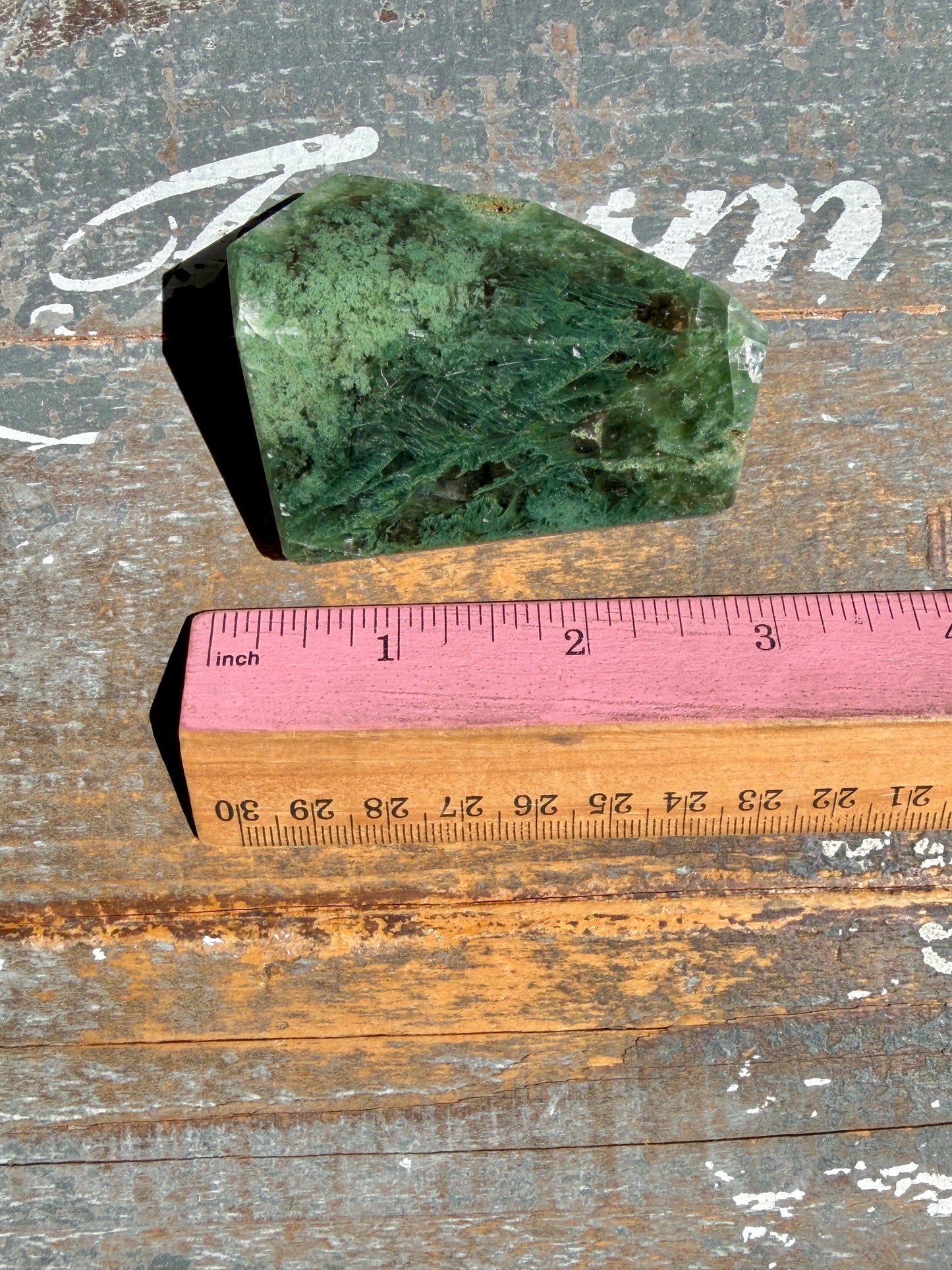 Gorgeous Optical Calcite + Moss Agate Combo Mineral Freeform From India | Opt 19