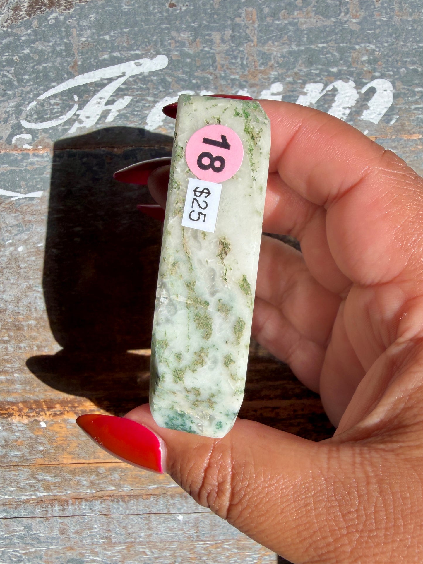 Gorgeous Optical Calcite + Moss Agate Combo Mineral Freeform From India | Opt 18