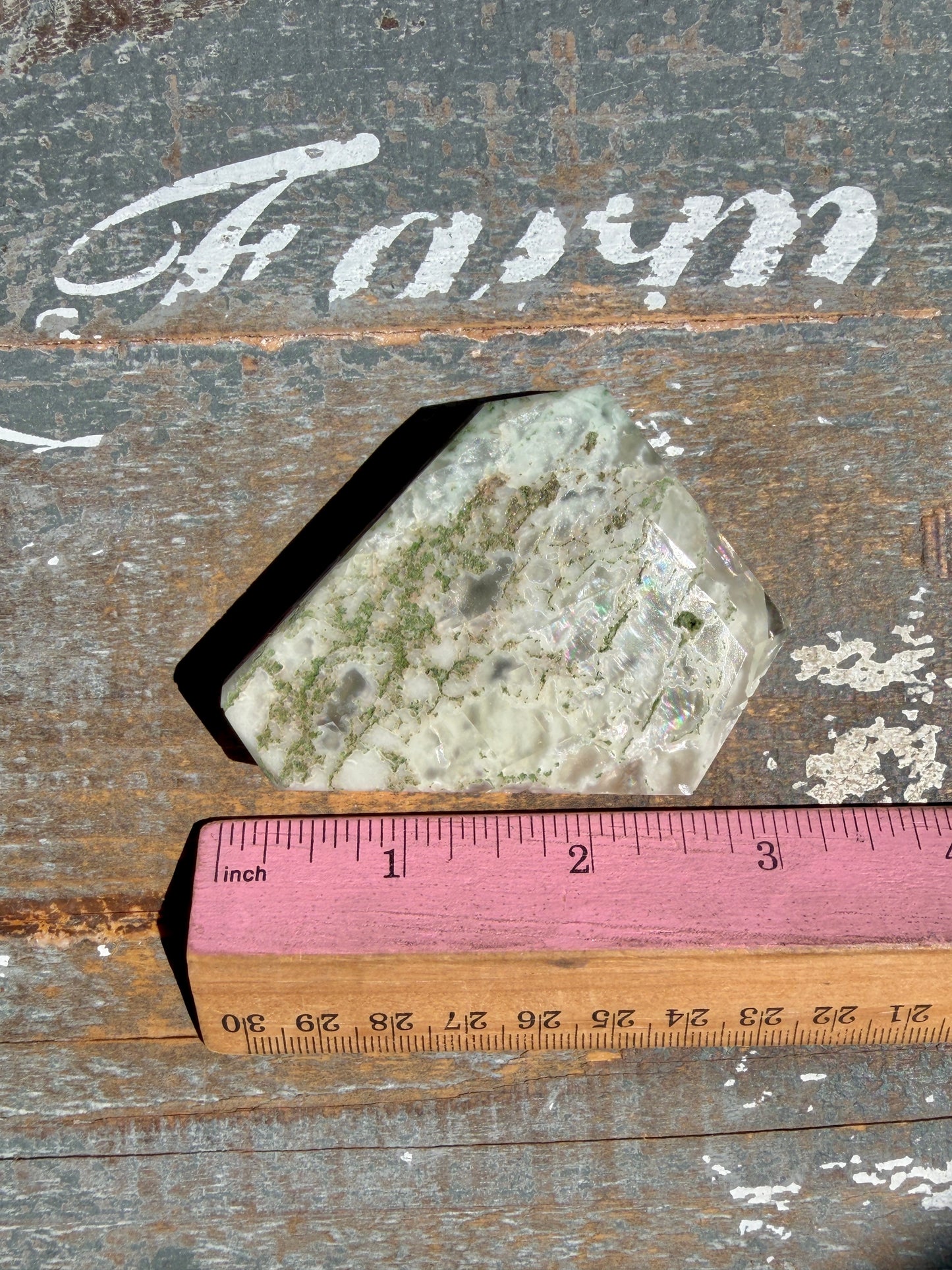 Gorgeous Optical Calcite + Moss Agate Combo Mineral Freeform From India | Opt 18