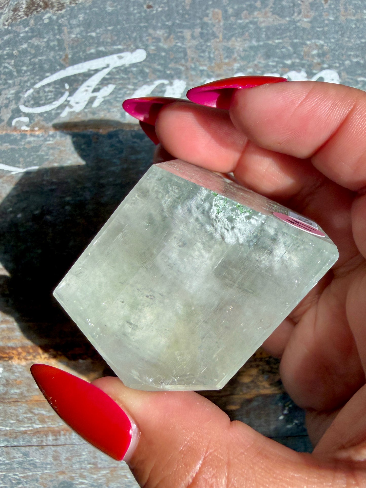 Gorgeous Optical Calcite + Moss Agate Combo Mineral Freeform From India | Opt 11