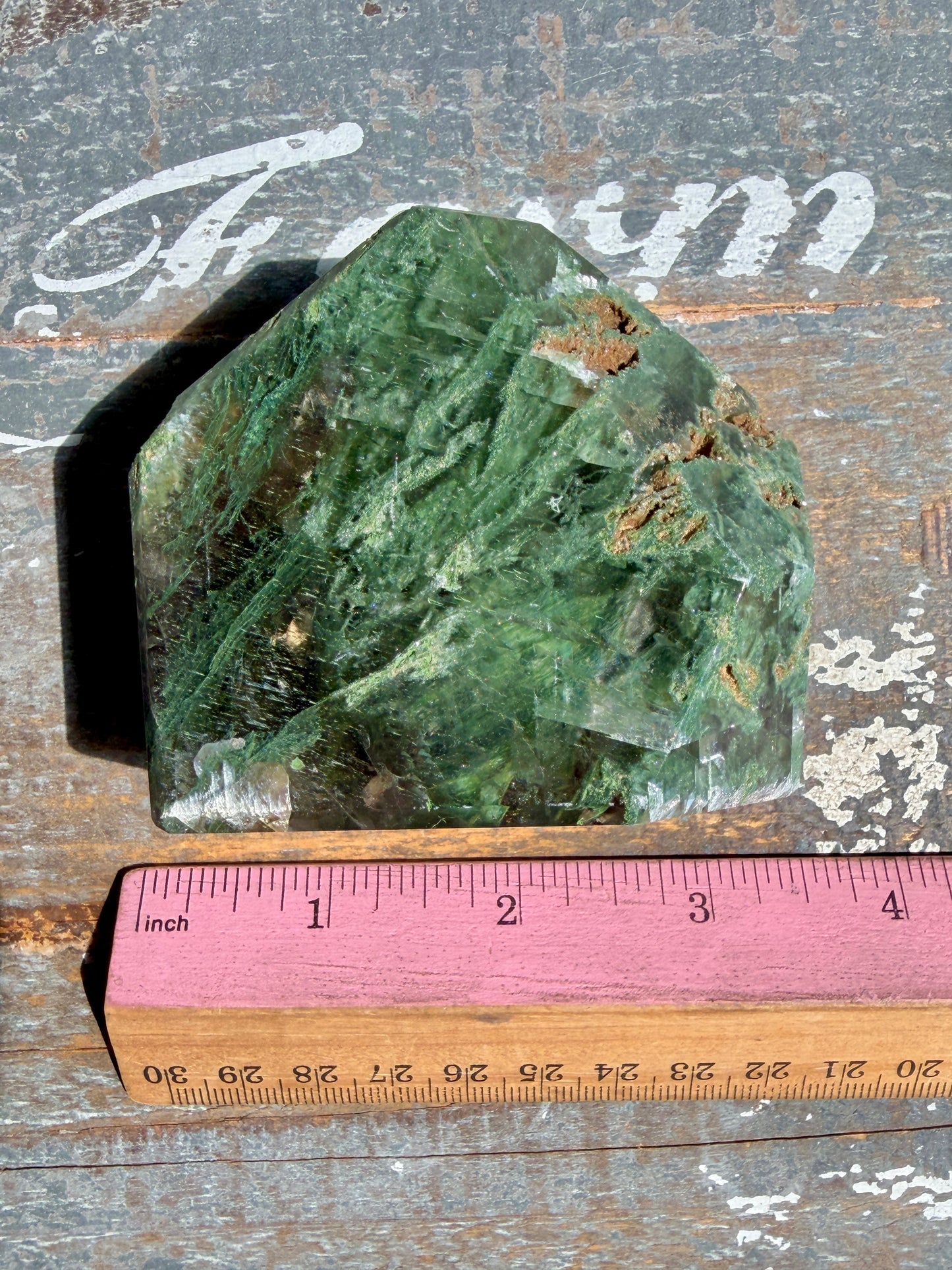 Gorgeous Optical Calcite + Moss Agate Combo Mineral Freeform From India | Opt 3