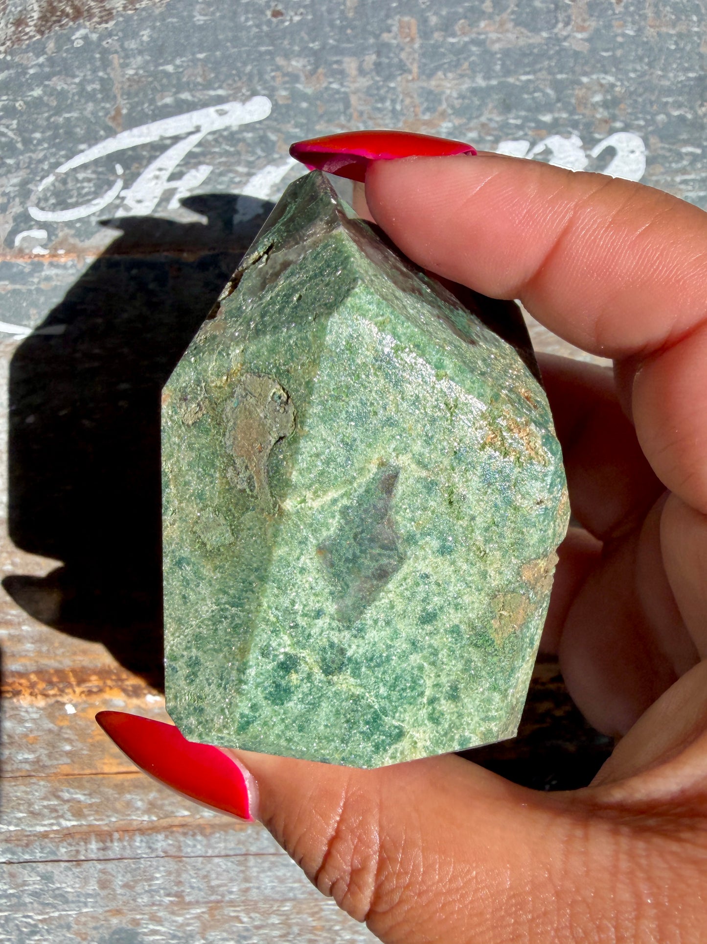 Gorgeous Optical Calcite + Moss Agate Combo Mineral Freeform From India | Opt 5
