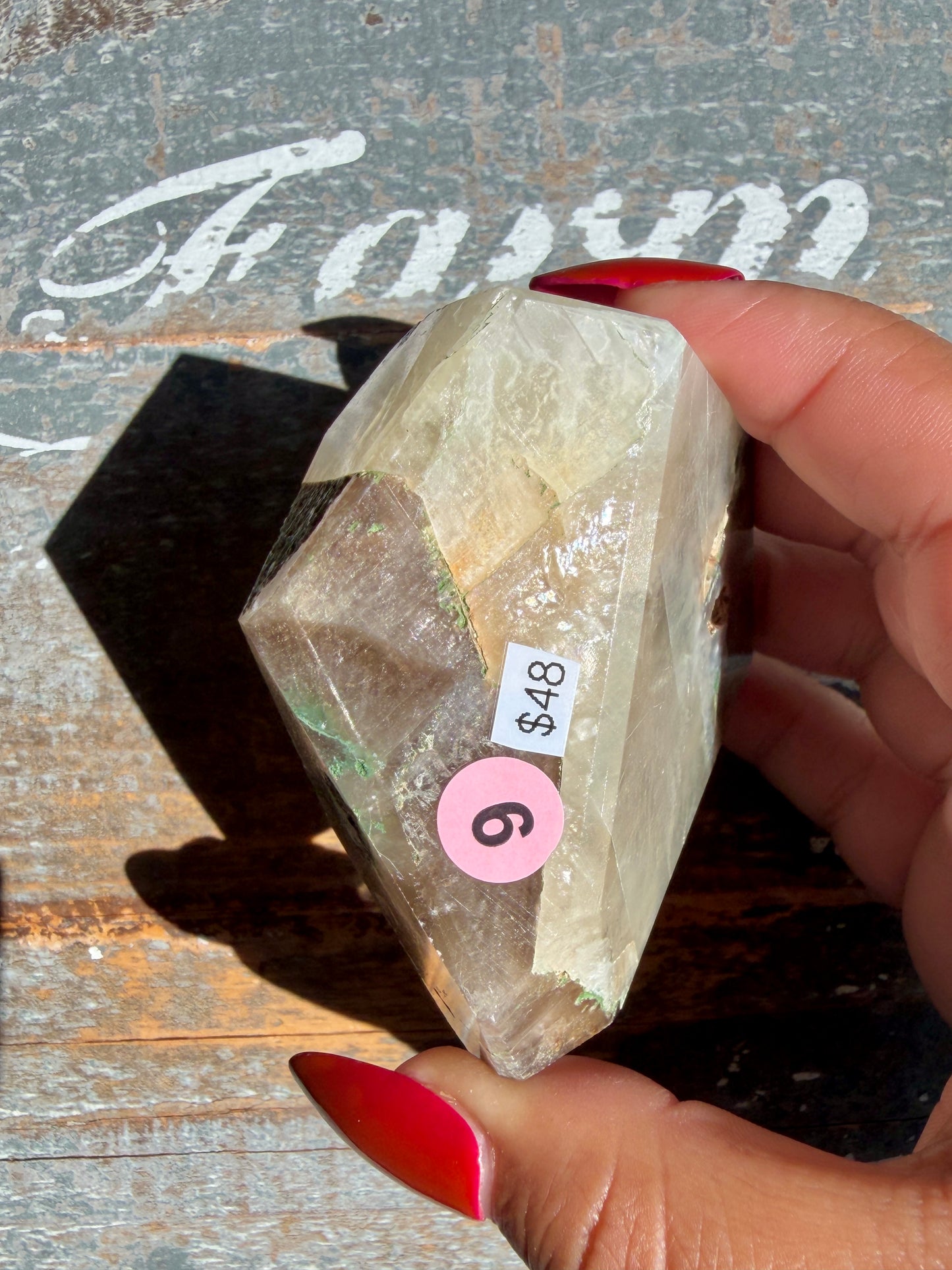 Gorgeous Optical Calcite + Moss Agate Combo Mineral Freeform From India | Opt 9