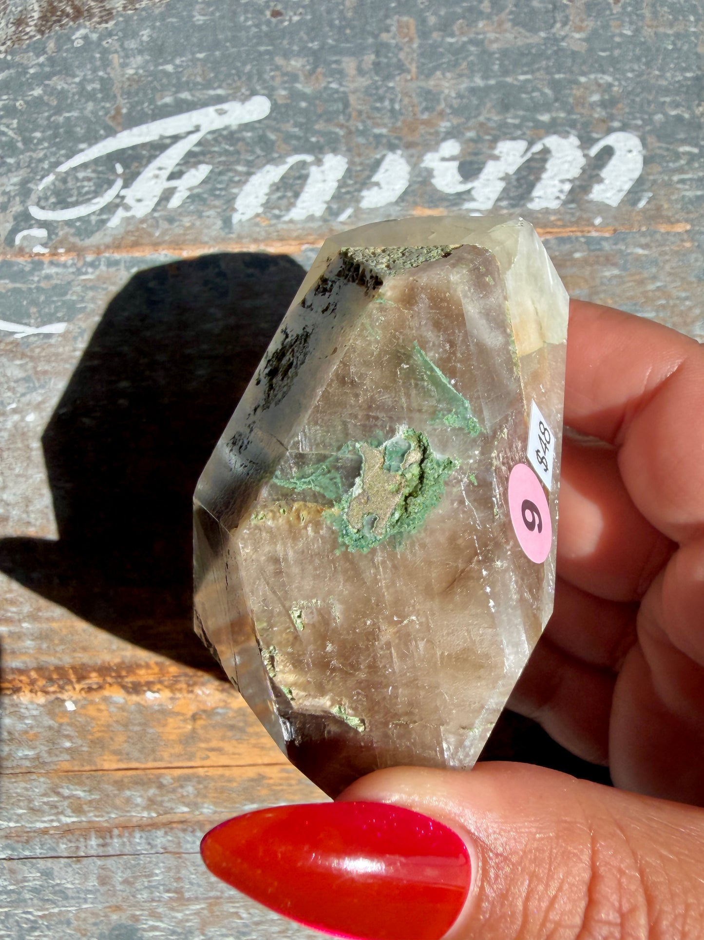 Gorgeous Optical Calcite + Moss Agate Combo Mineral Freeform From India | Opt 9