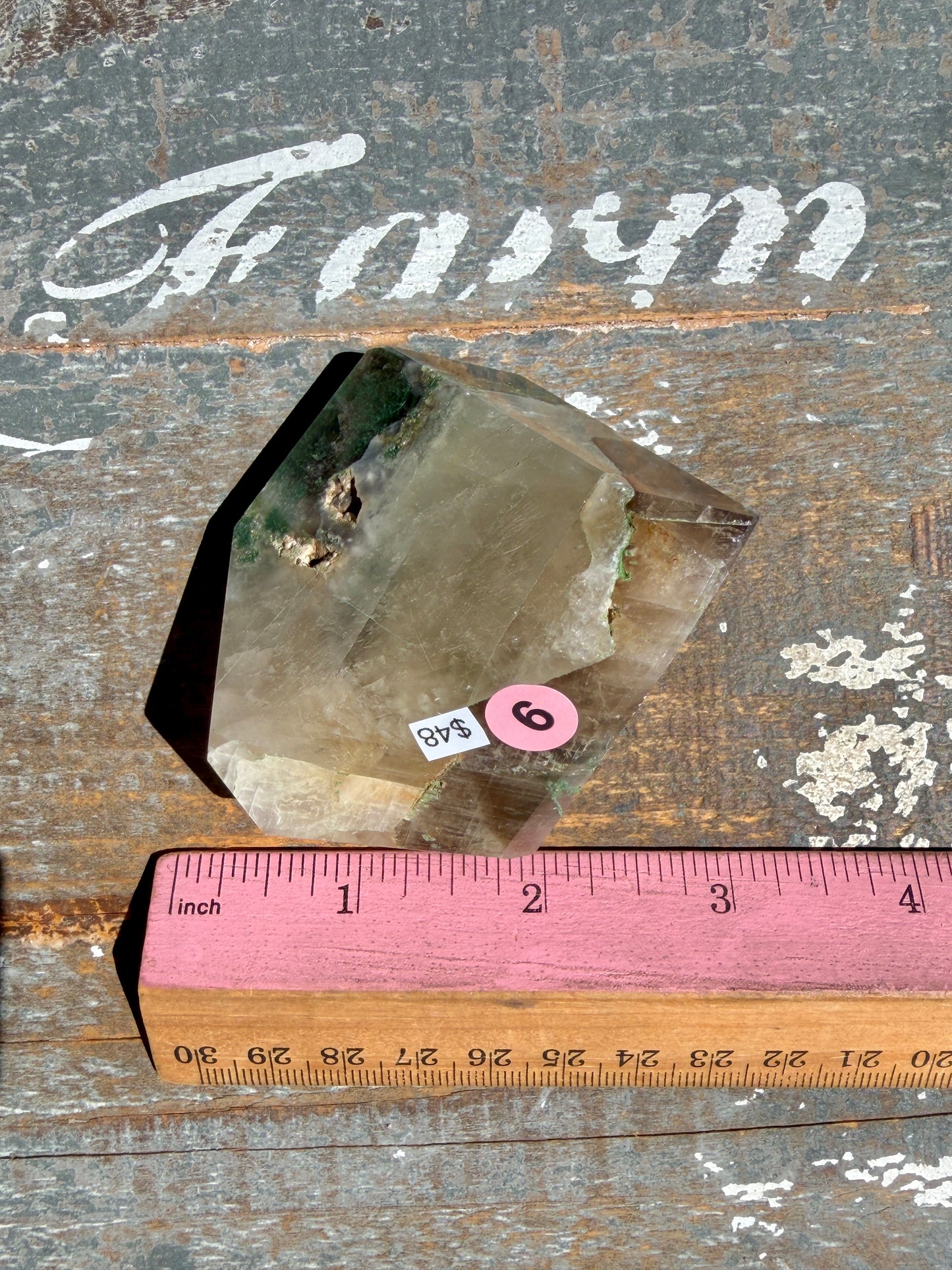 Gorgeous Optical Calcite + Moss Agate Combo Mineral Freeform From India | Opt 9