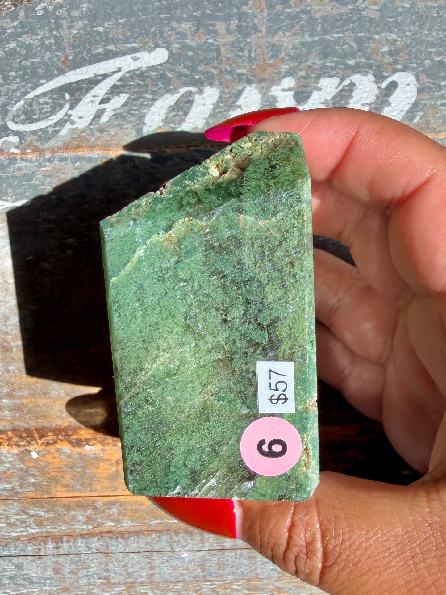 Gorgeous Optical Calcite + Moss Agate Combo Mineral Freeform From India | Opt 6