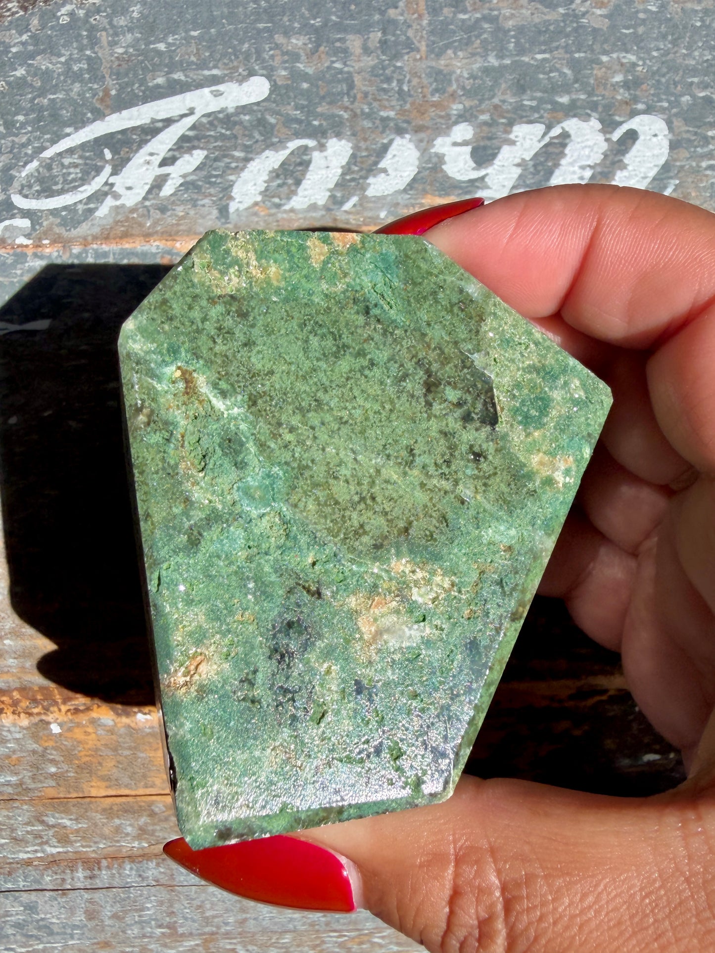 Gorgeous Optical Calcite + Moss Agate Combo Mineral Freeform From India | Opt 6