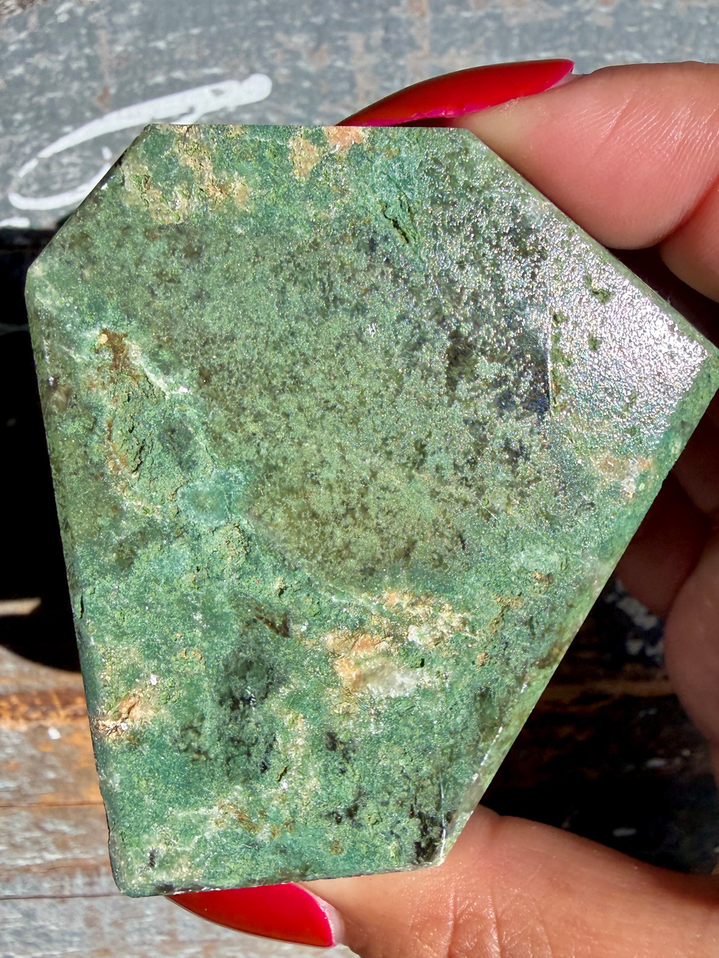 Gorgeous Optical Calcite + Moss Agate Combo Mineral Freeform From India | Opt 6