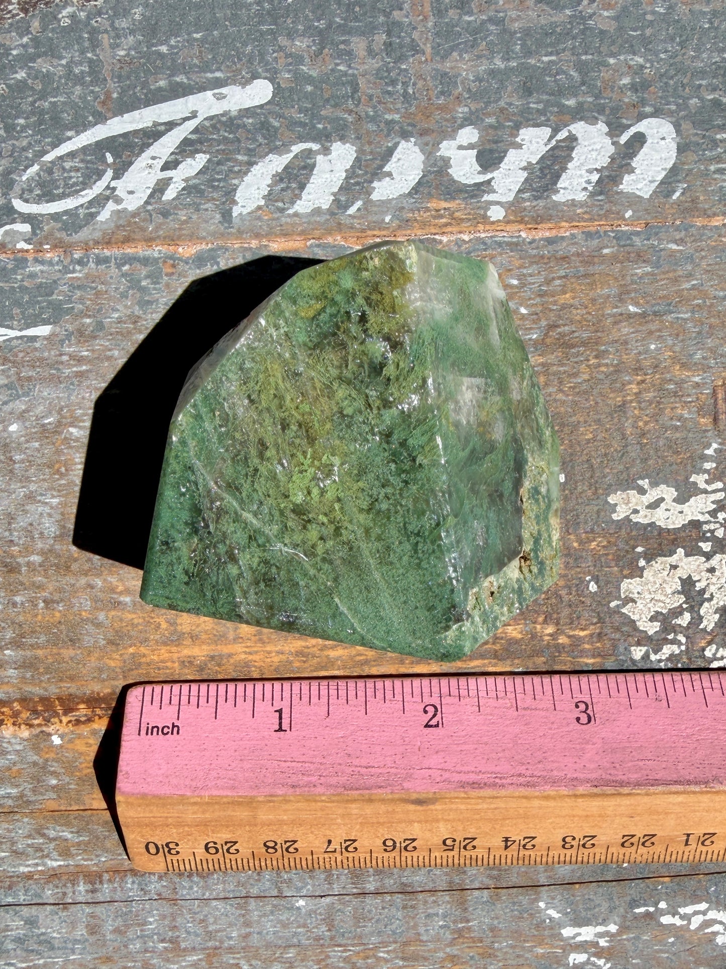 Gorgeous Optical Calcite + Moss Agate Combo Mineral Freeform From India | Opt 6