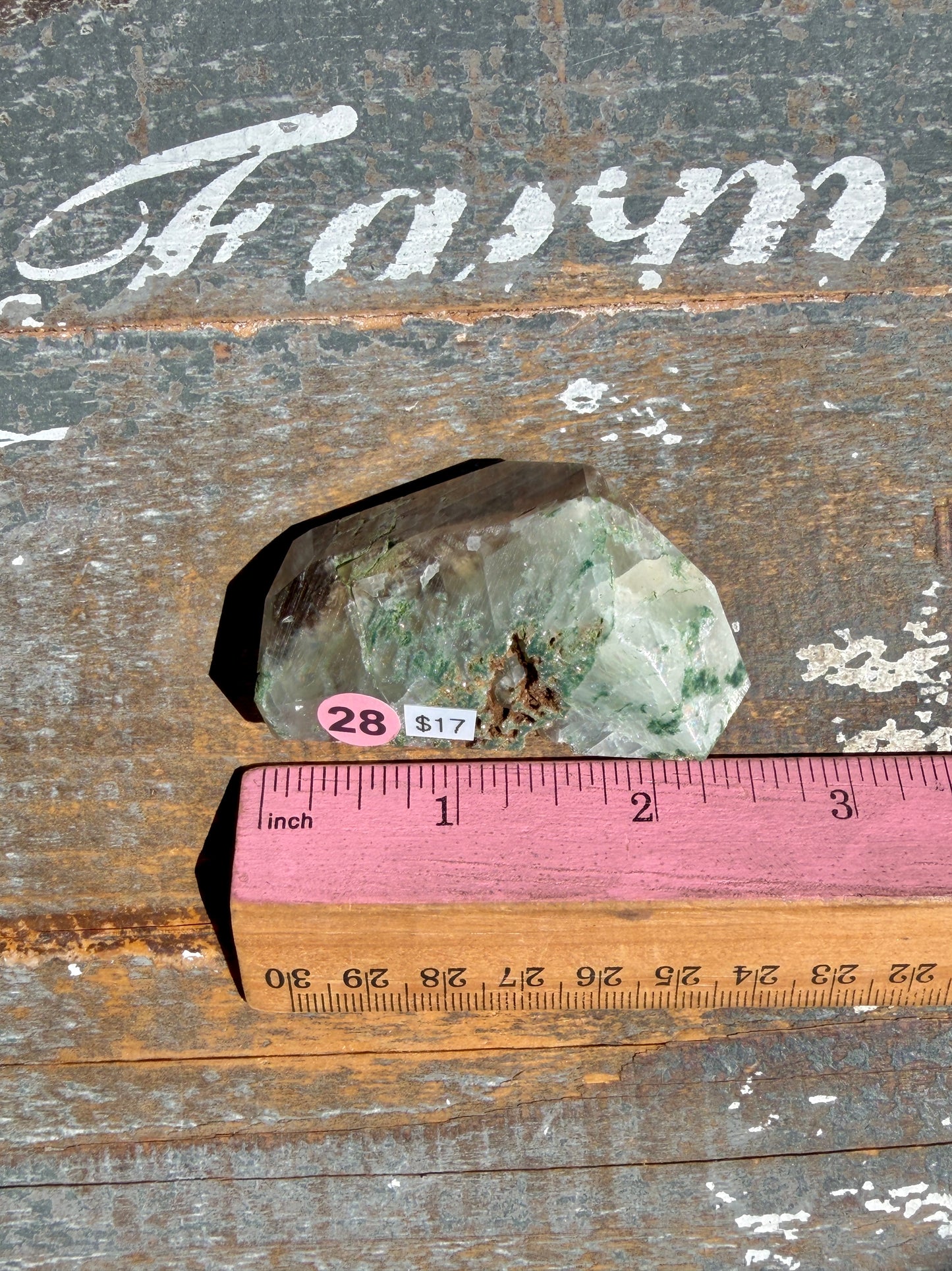 Gorgeous Optical Calcite + Moss Agate Combo Mineral Freeform From India | Opt 28