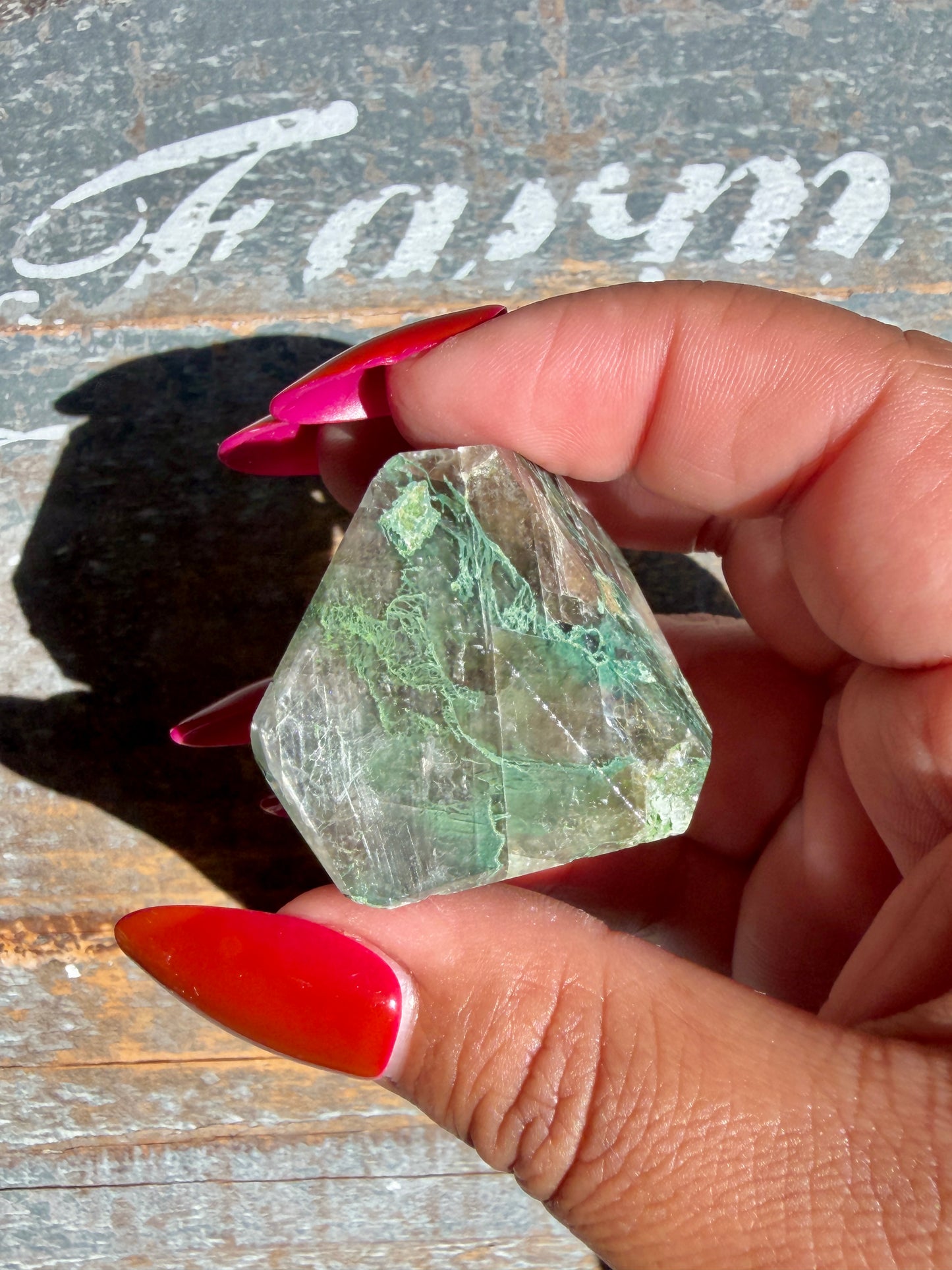 Gorgeous Optical Calcite + Moss Agate Combo Mineral Freeform From India | Opt 32