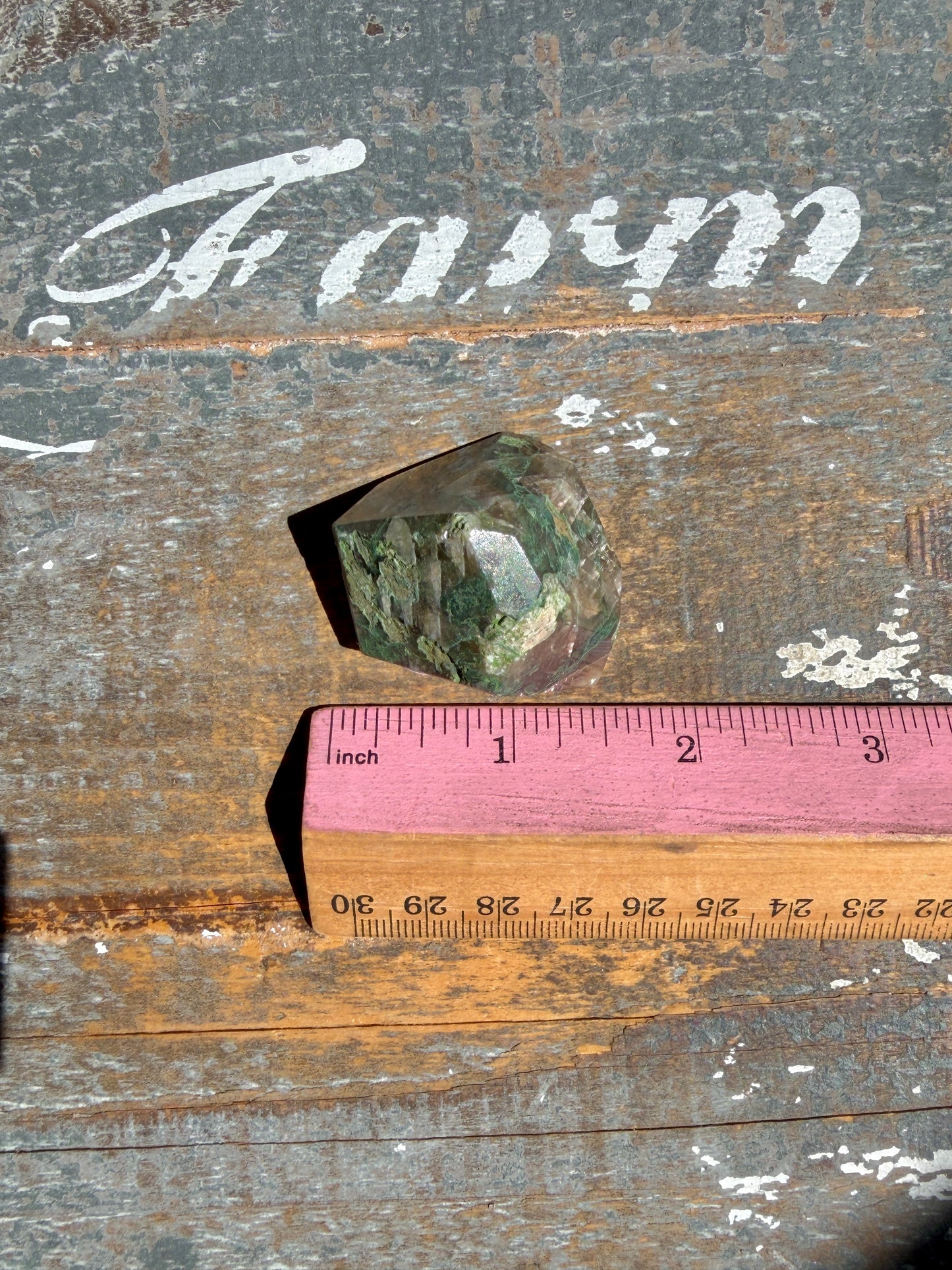 Gorgeous Optical Calcite + Moss Agate Combo Mineral Freeform From India | Opt 32