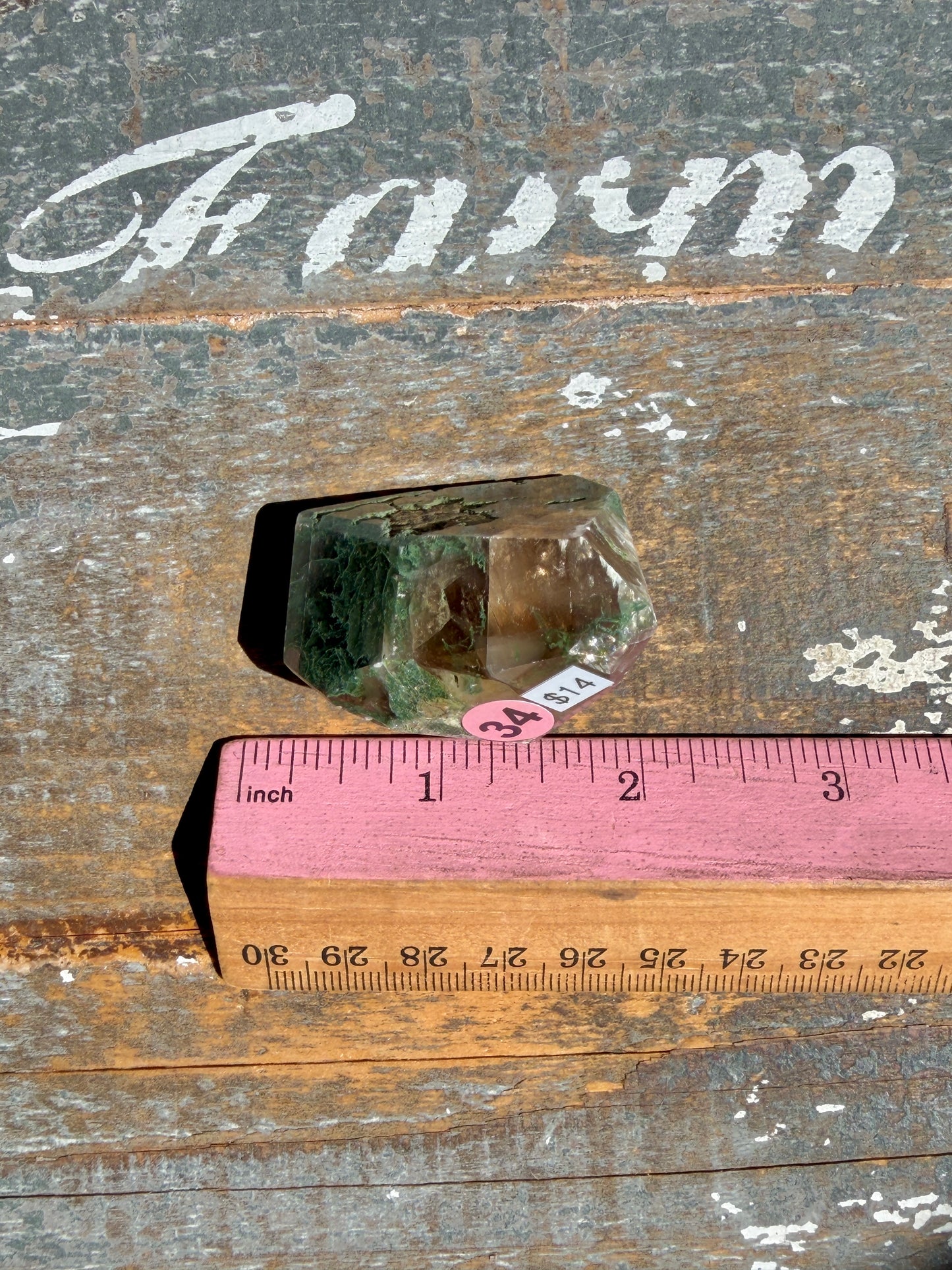 Gorgeous Optical Calcite + Moss Agate Combo Mineral Freeform From India | Opt 34