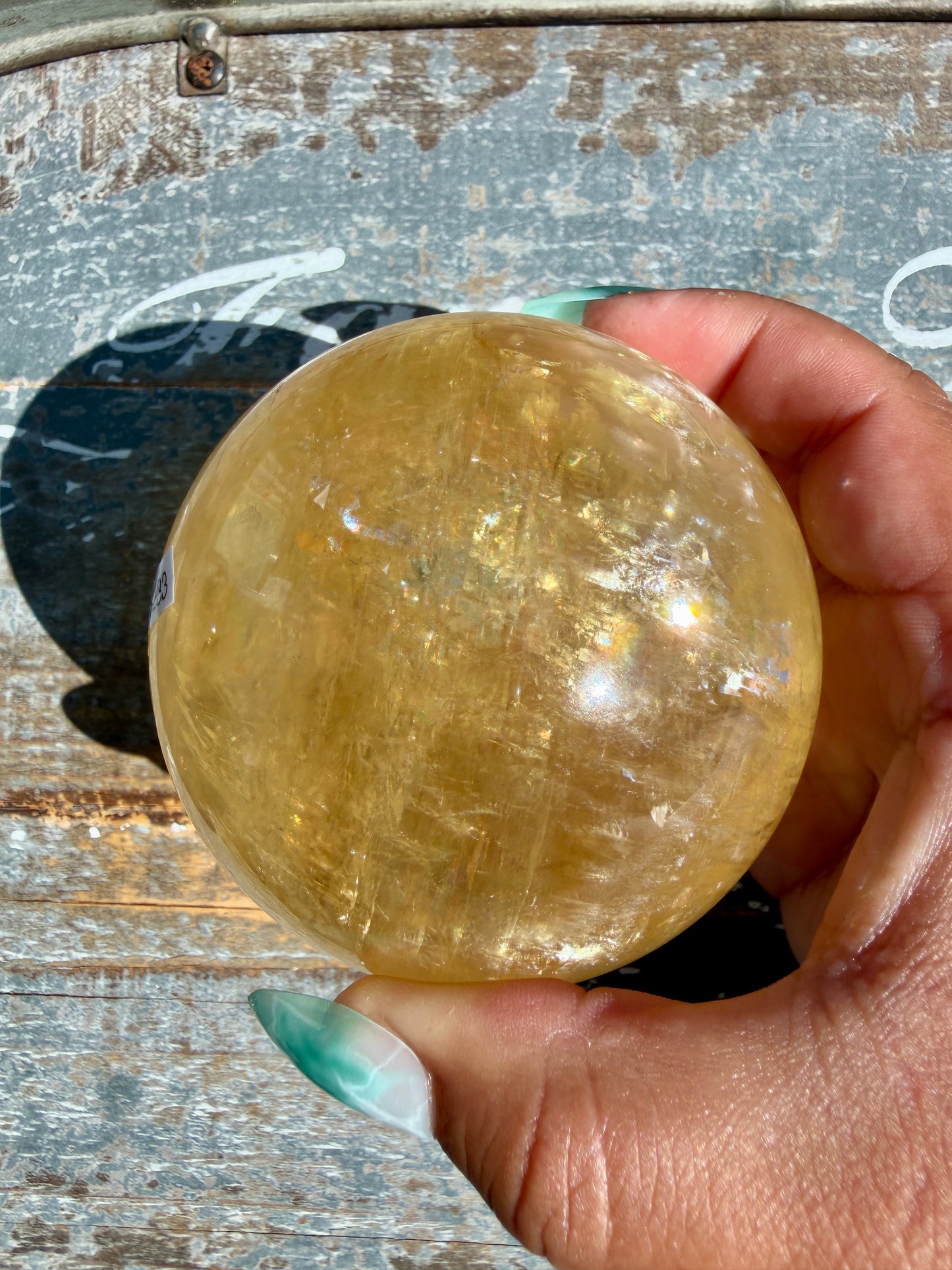 Gorgeous Optical Honey Calcite Sphere | Opt L