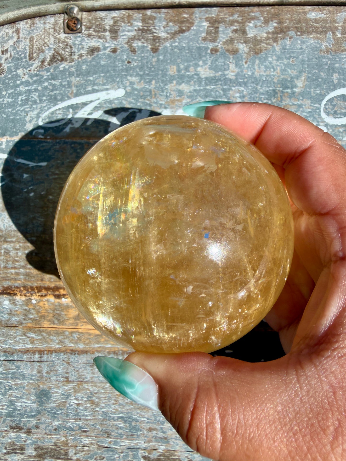 Gorgeous Optical Honey Calcite Sphere | Opt L