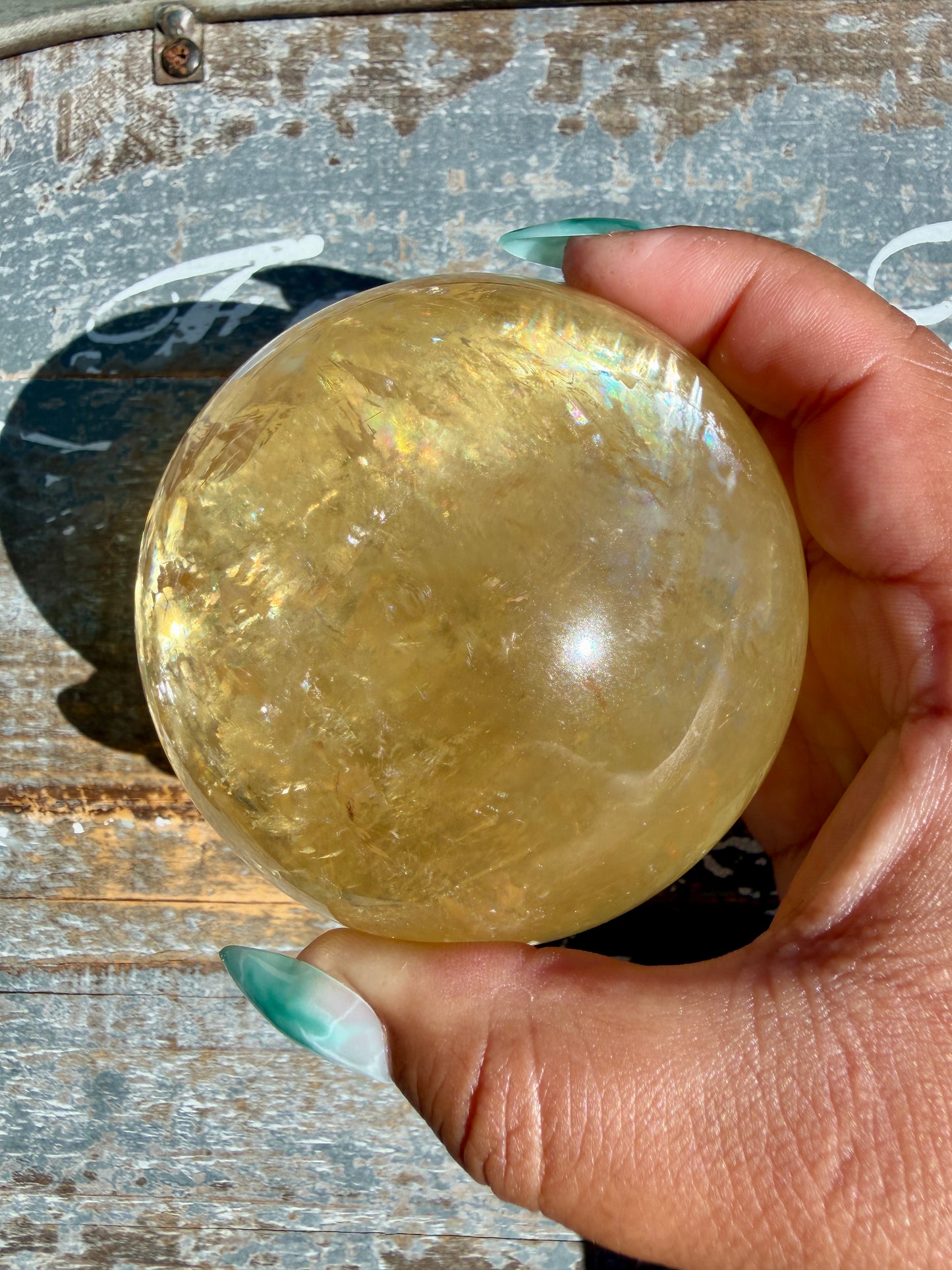 Gorgeous Optical Honey Calcite Sphere | Opt L