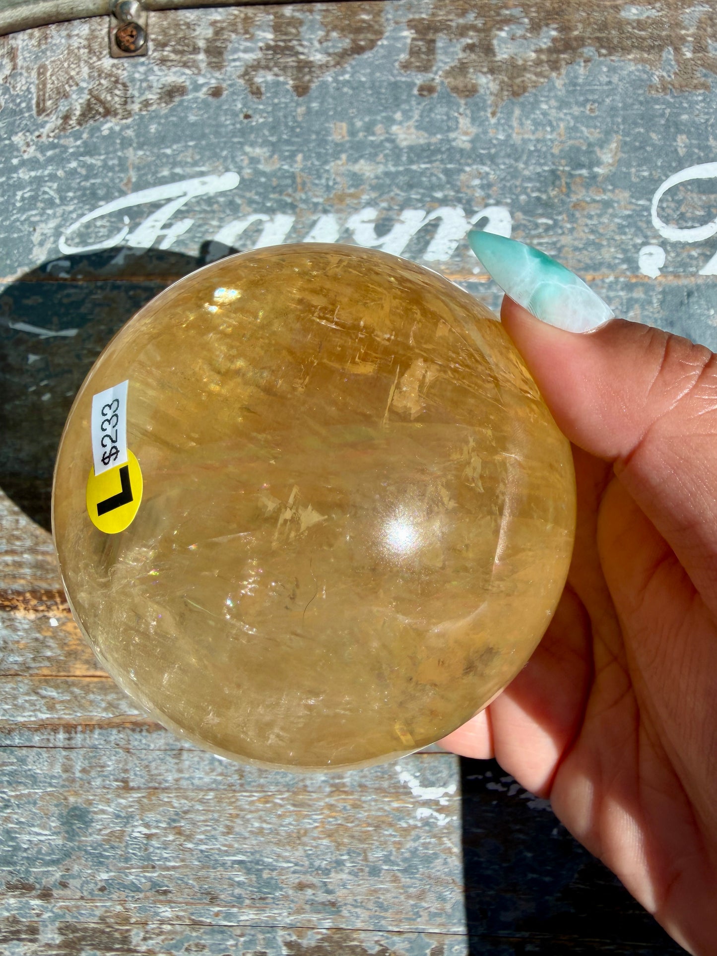 Gorgeous Optical Honey Calcite Sphere | Opt L