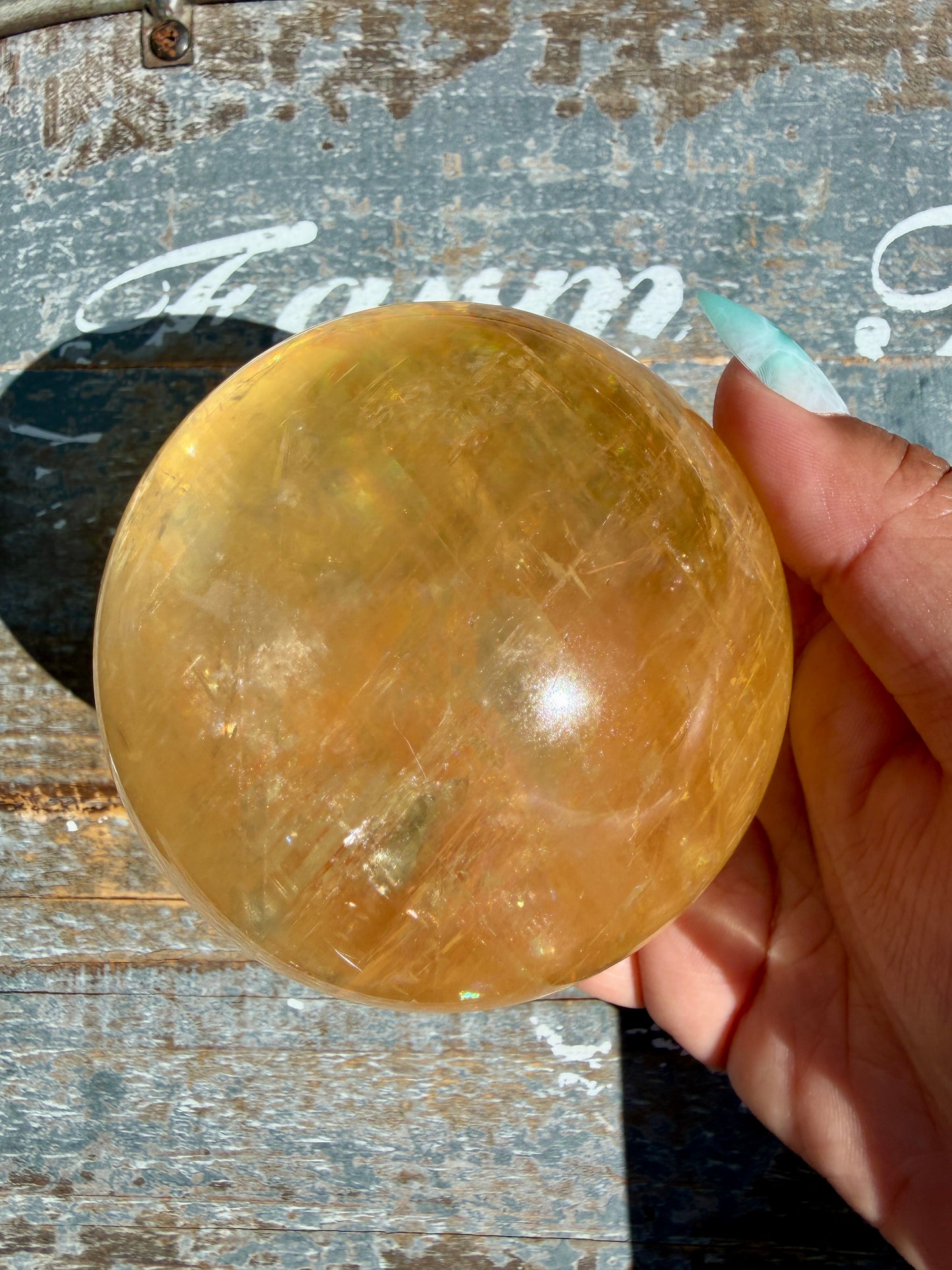 Gorgeous Optical Honey Calcite Sphere | Opt L