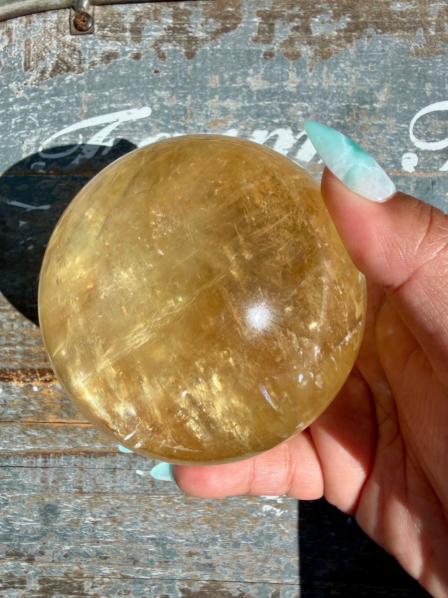 Gorgeous Optical Honey Calcite Sphere | Opt L