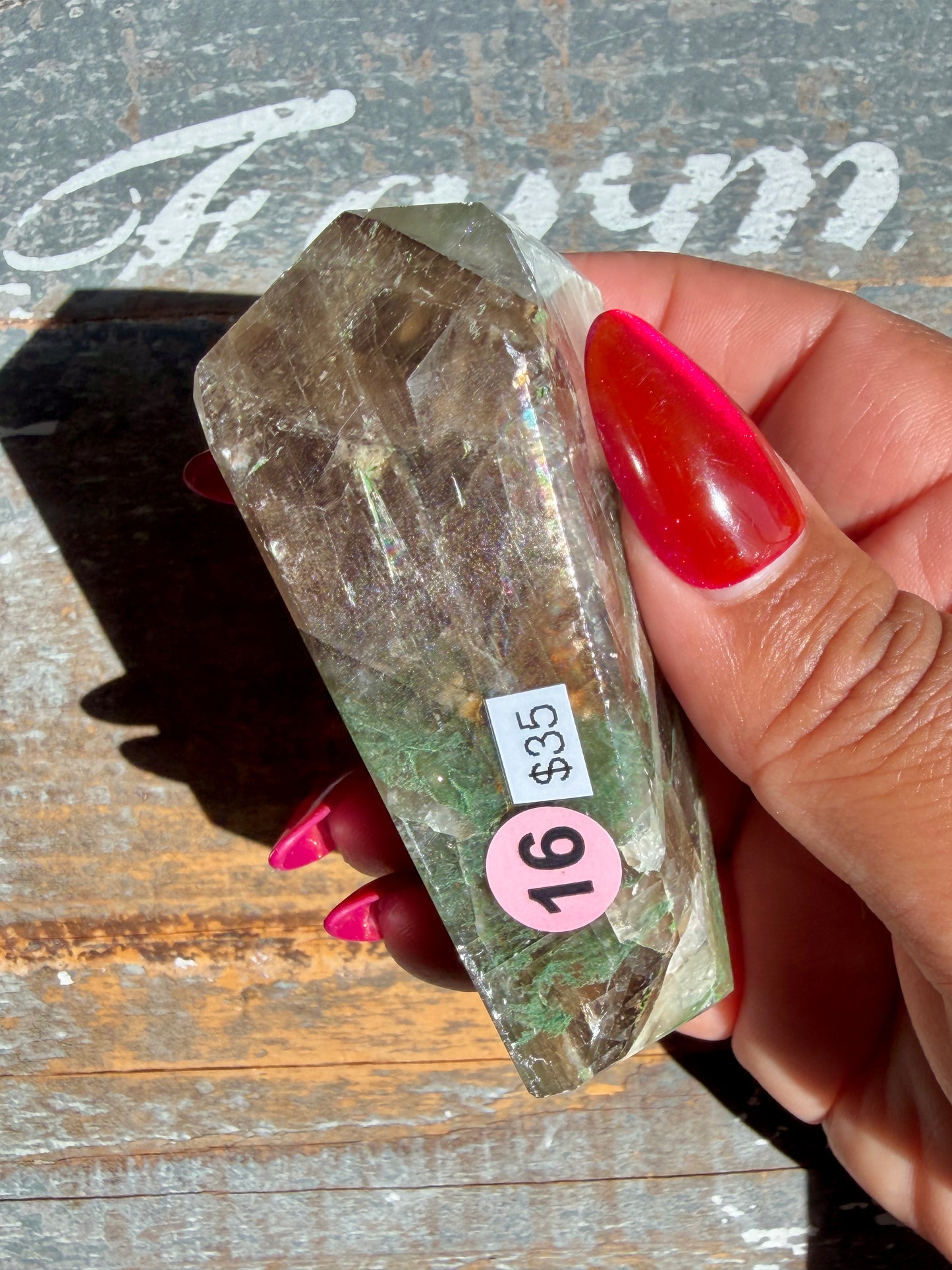Gorgeous Optical Calcite + Moss Agate Combo Mineral Freeform From India | Opt 16