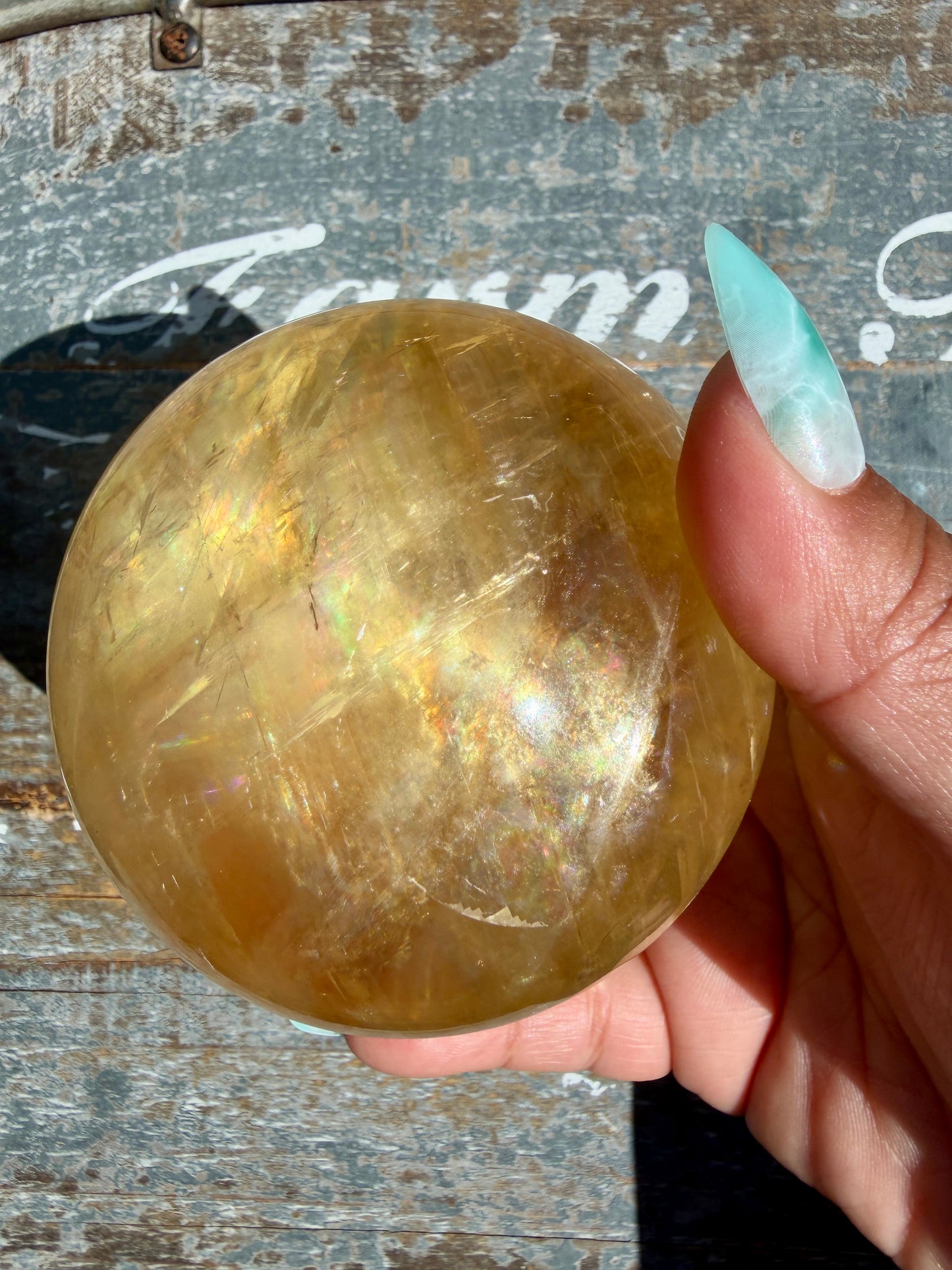 Gorgeous Optical Honey Calcite Sphere | Opt L