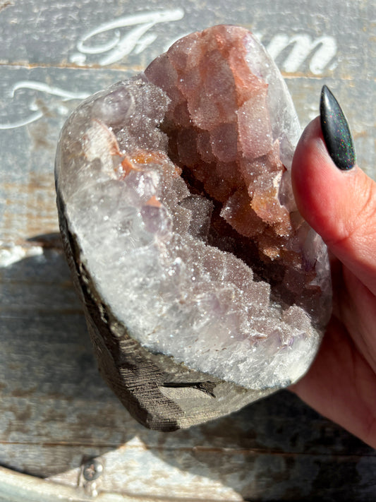 Gorgeous Rainbow Amethyst Cut Base from Brazil *Natural Color (VIDEO)