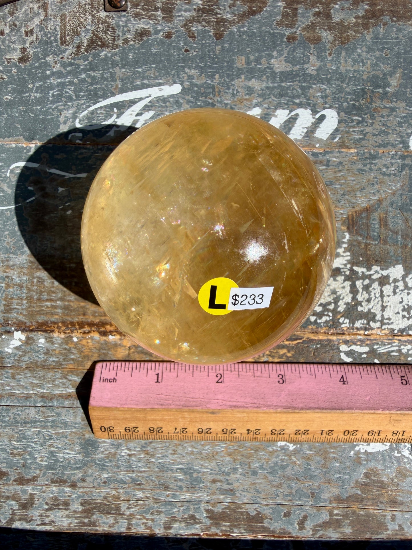 Gorgeous Optical Honey Calcite Sphere | Opt L