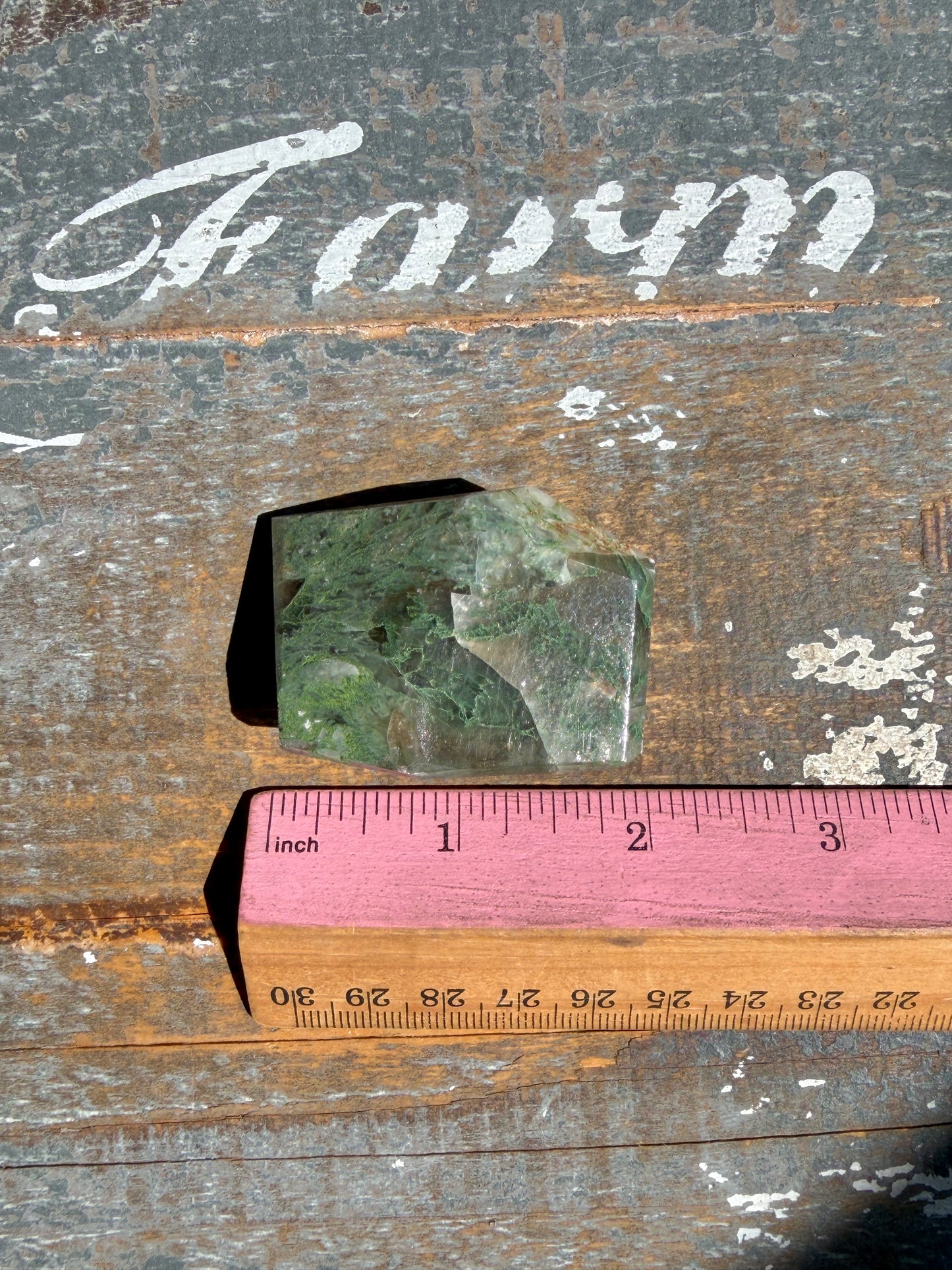 Gorgeous Optical Calcite + Moss Agate Combo Mineral Freeform From India | Opt 25