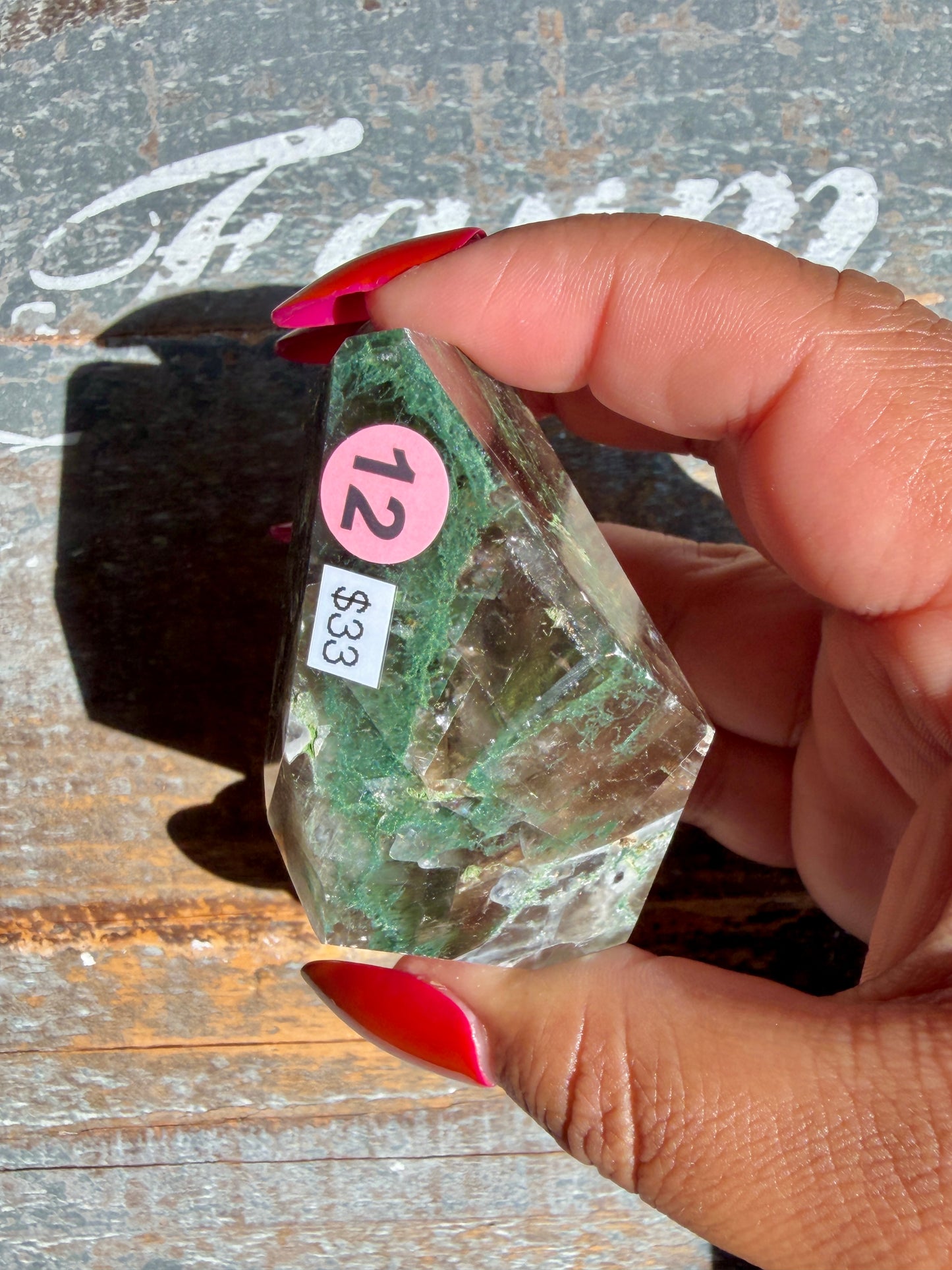 Gorgeous Optical Calcite + Moss Agate Combo Mineral Freeform From India | Opt 12