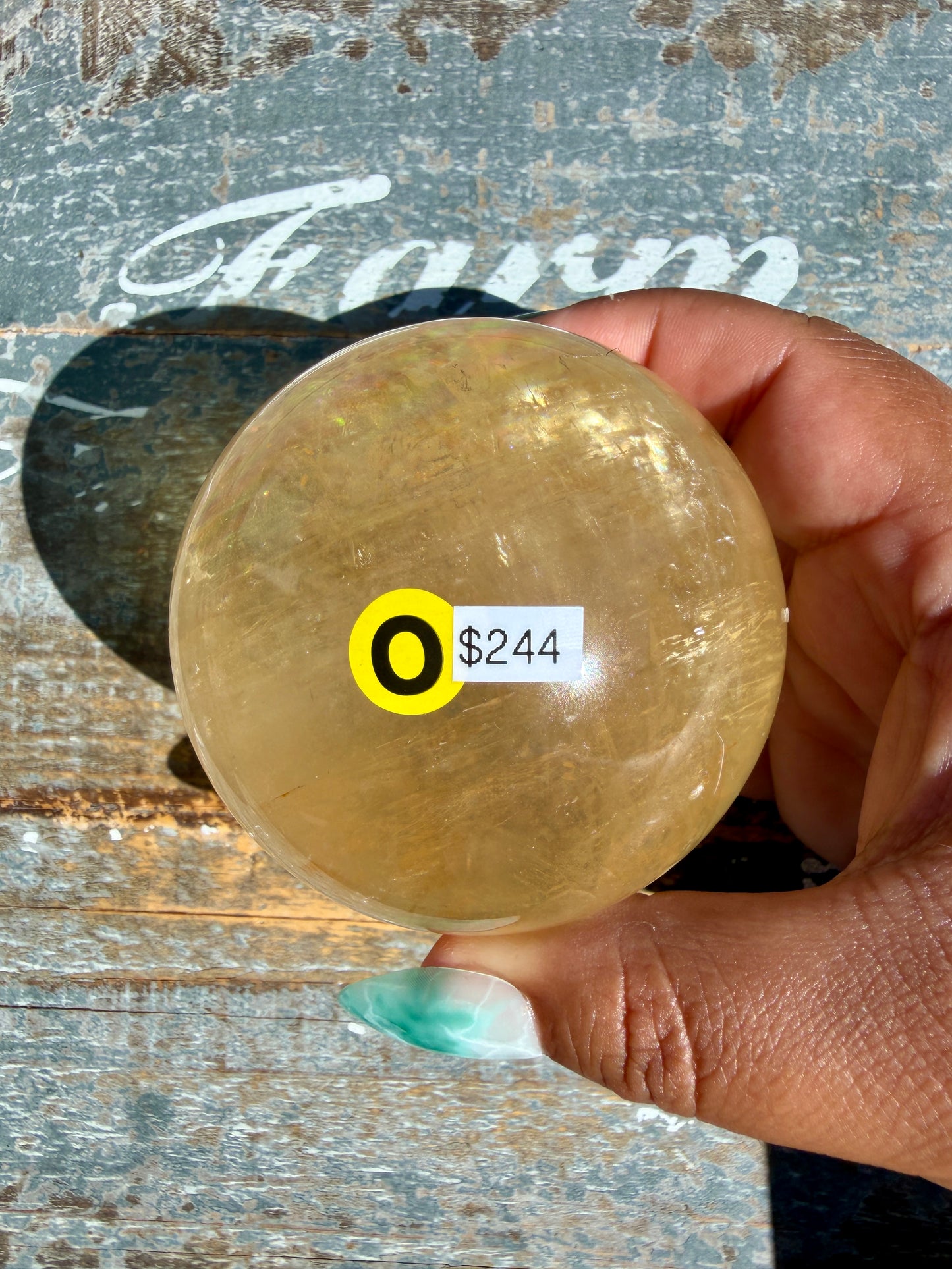 Gorgeous Optical Honey Calcite Sphere | Opt O