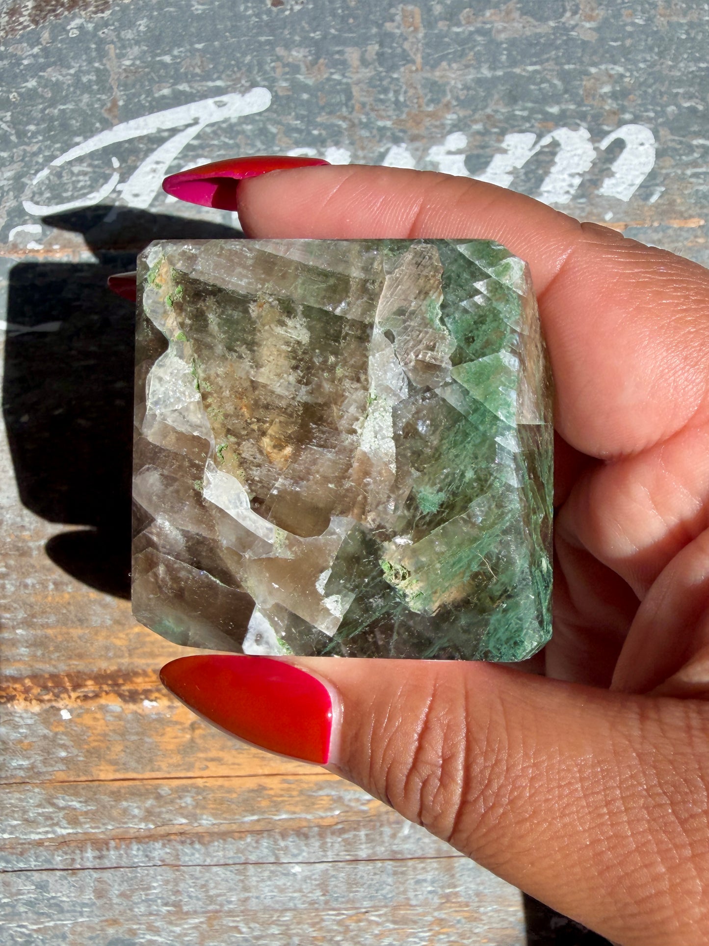 Gorgeous Optical Calcite + Moss Agate Combo Mineral Freeform From India | Opt 12