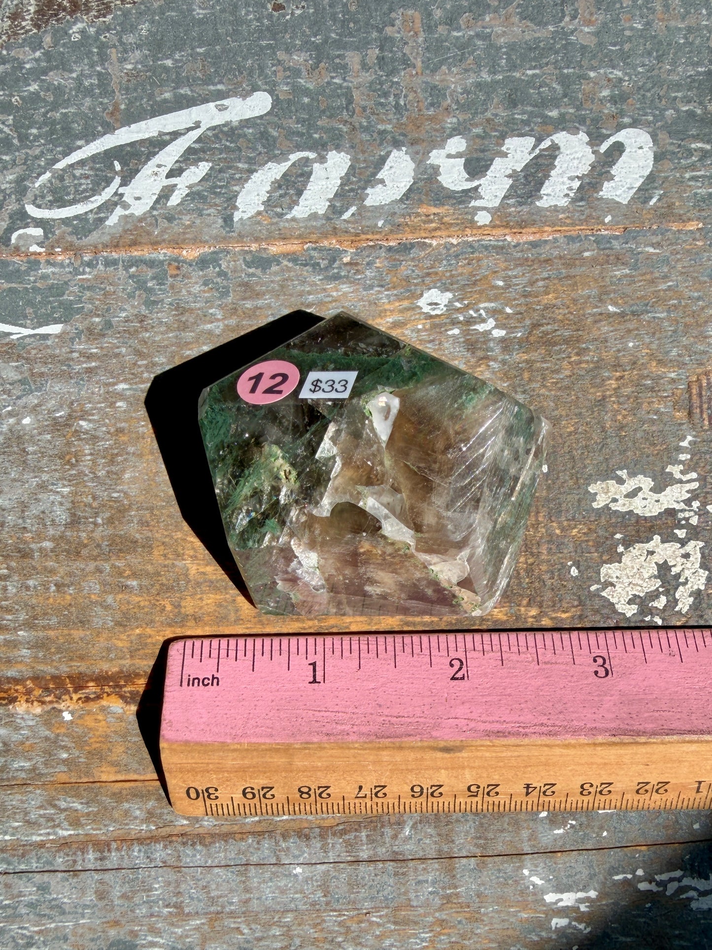 Gorgeous Optical Calcite + Moss Agate Combo Mineral Freeform From India | Opt 12