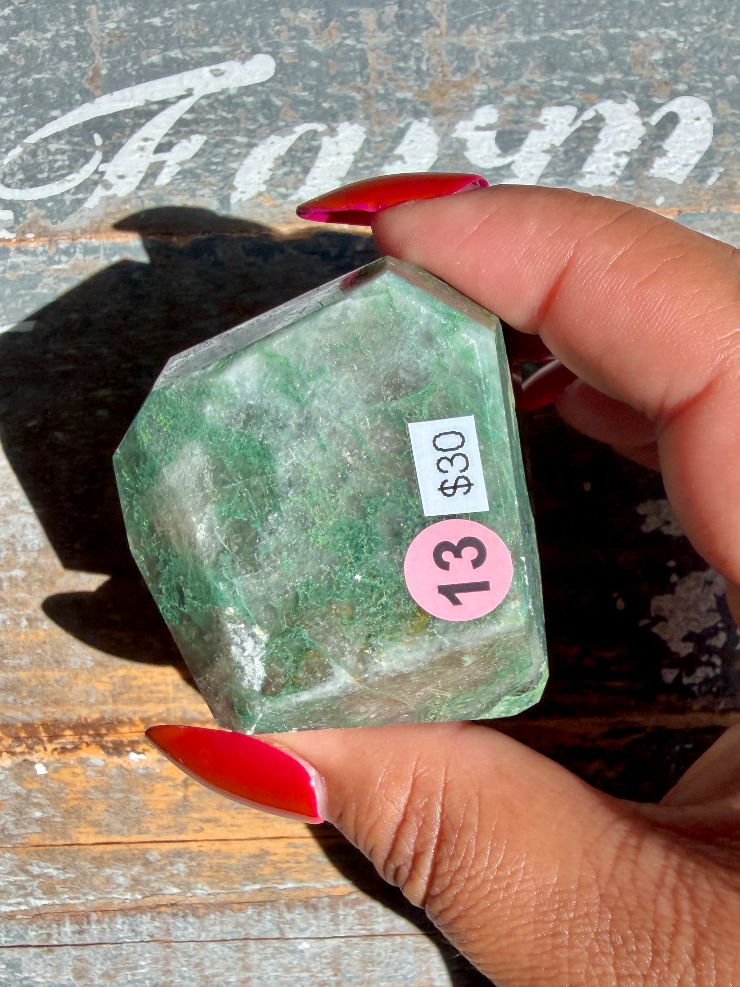 Gorgeous Optical Calcite + Moss Agate Combo Mineral Freeform From India | Opt 13