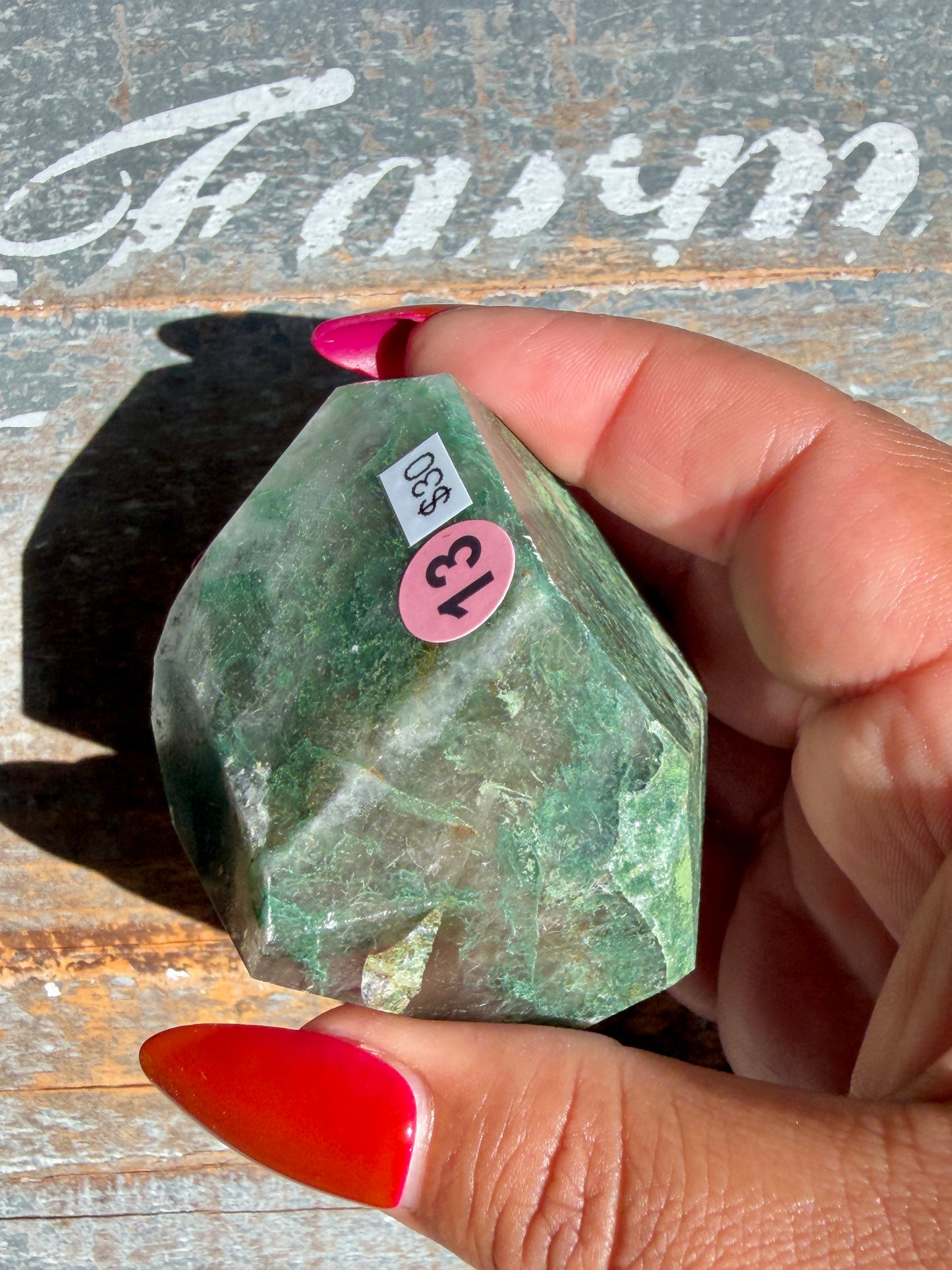 Gorgeous Optical Calcite + Moss Agate Combo Mineral Freeform From India | Opt 13