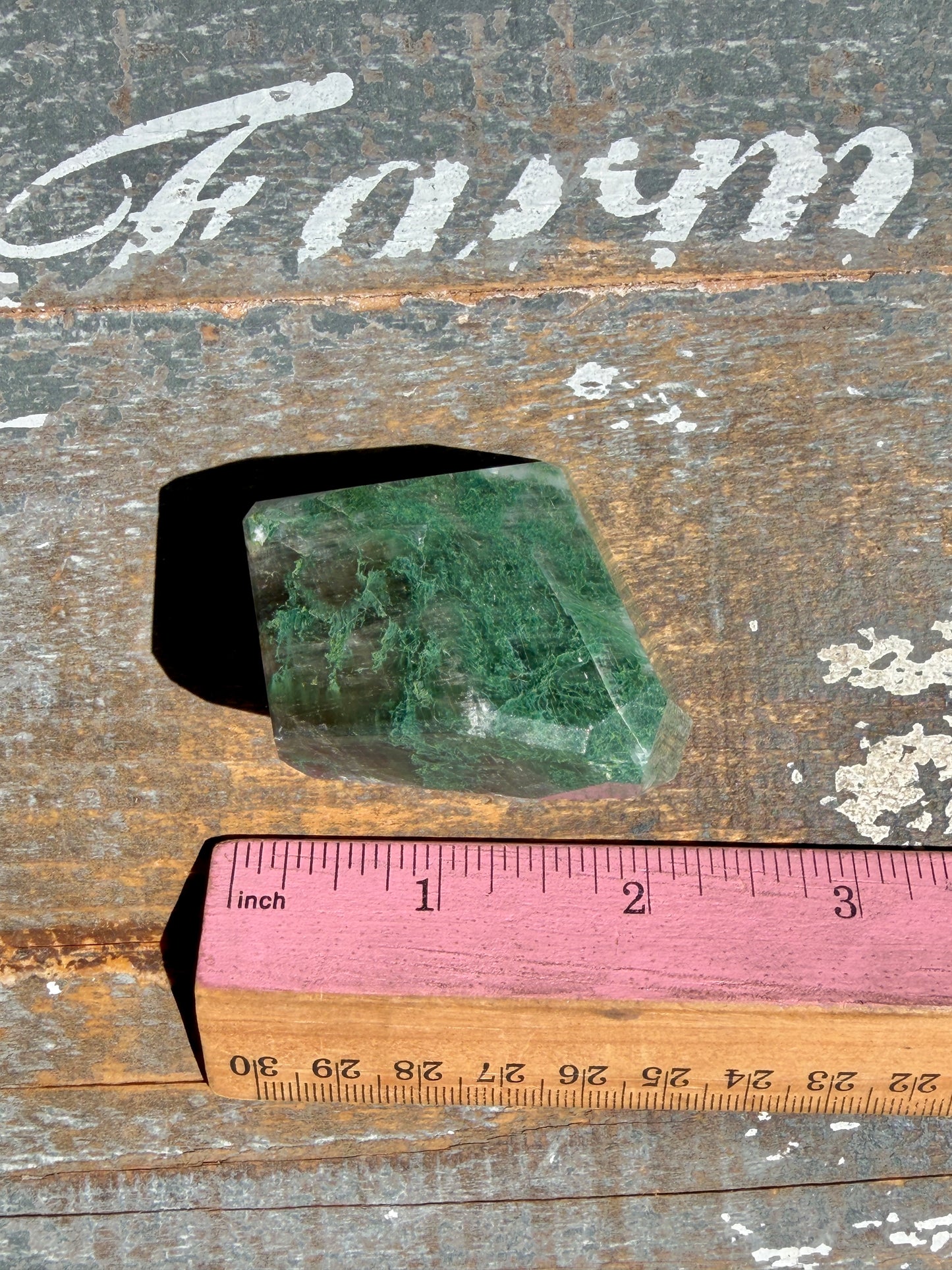 Gorgeous Optical Calcite + Moss Agate Combo Mineral Freeform From India | Opt 13