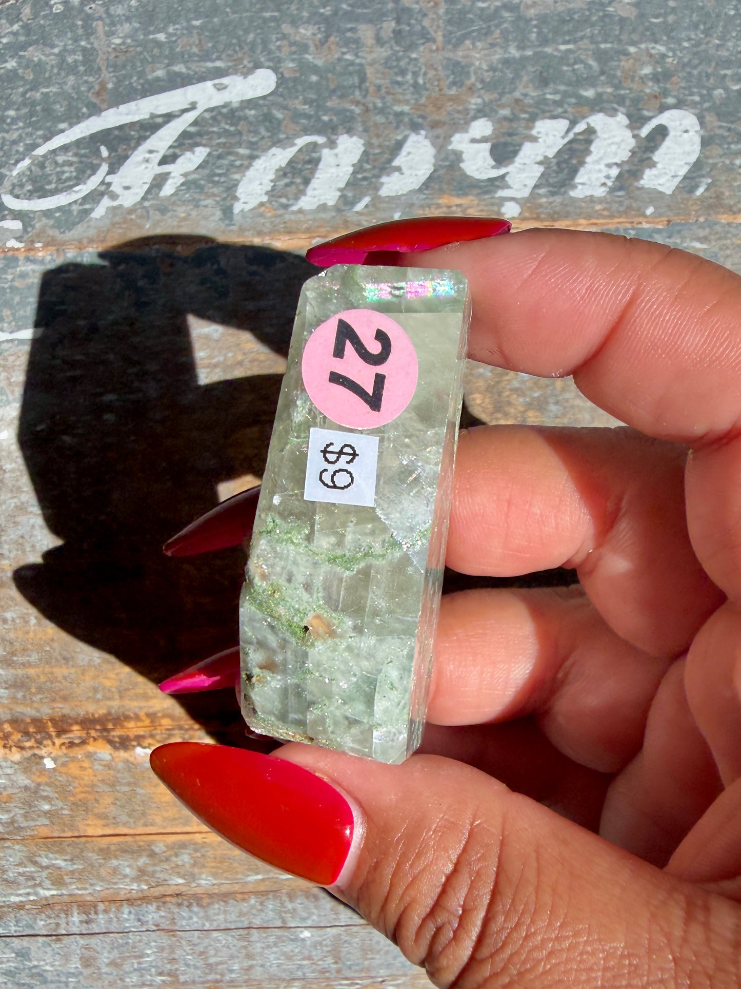 Gorgeous Optical Calcite + Moss Agate Combo Mineral Freeform From India | Opt 27