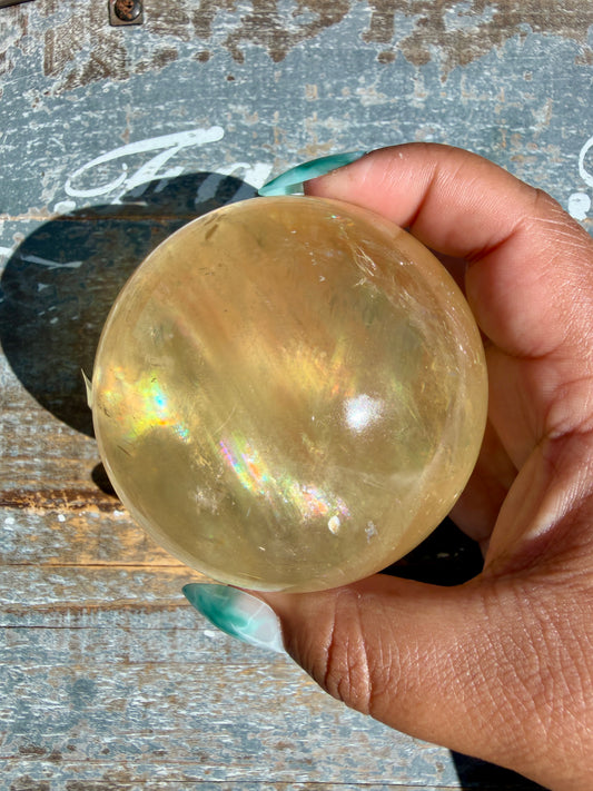 Gorgeous Optical Honey Calcite Sphere | Opt S