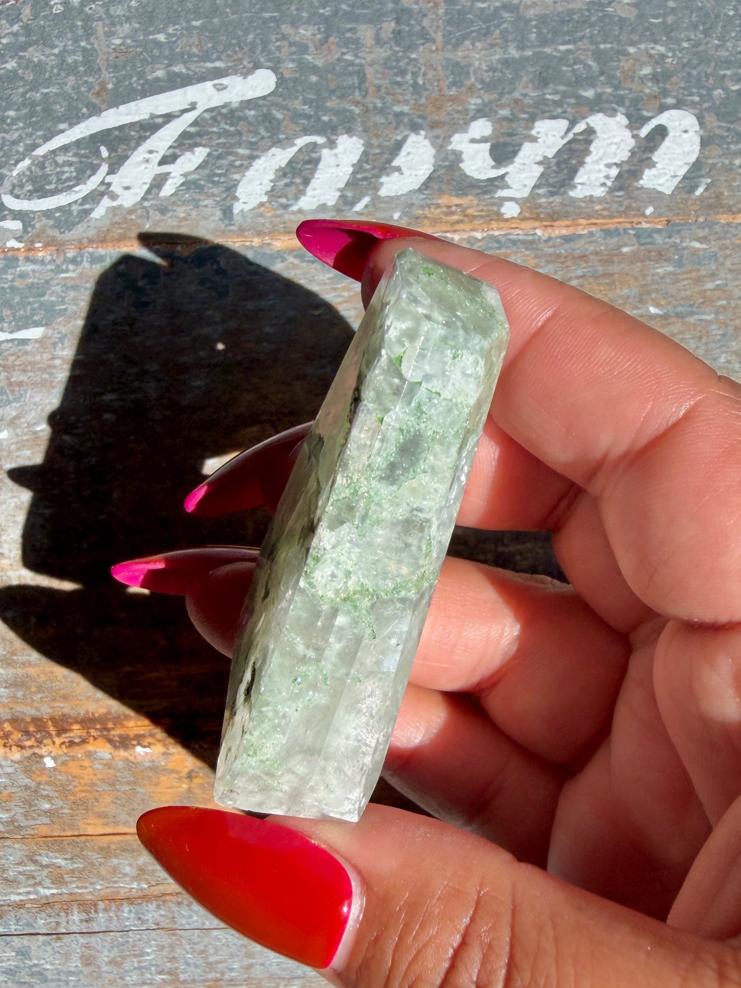 Gorgeous Optical Calcite + Moss Agate Combo Mineral Freeform From India | Opt 27