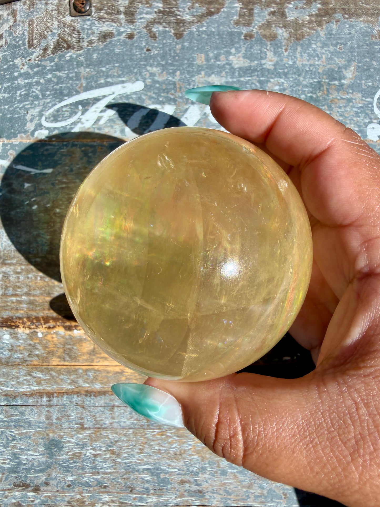 Gorgeous Optical Honey Calcite Sphere | Opt S