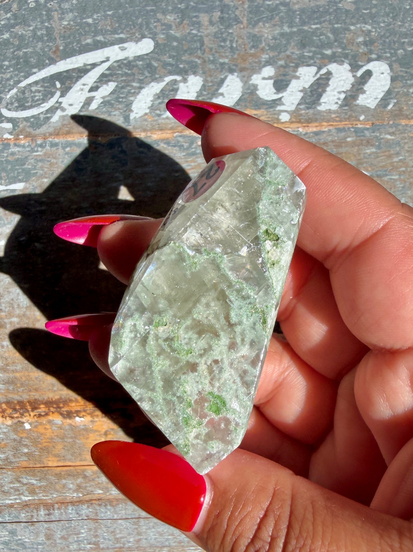 Gorgeous Optical Calcite + Moss Agate Combo Mineral Freeform From India | Opt 27