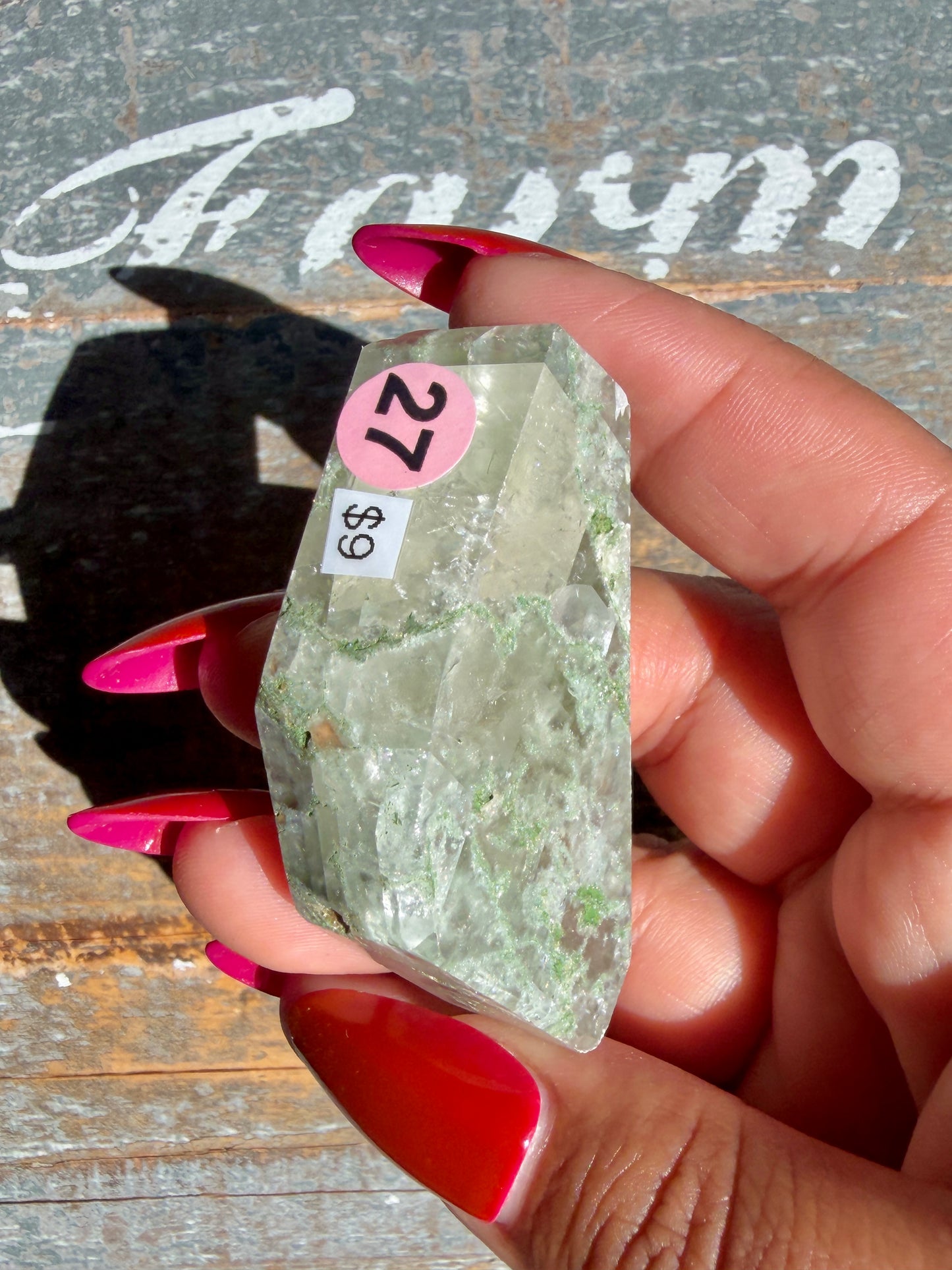 Gorgeous Optical Calcite + Moss Agate Combo Mineral Freeform From India | Opt 27