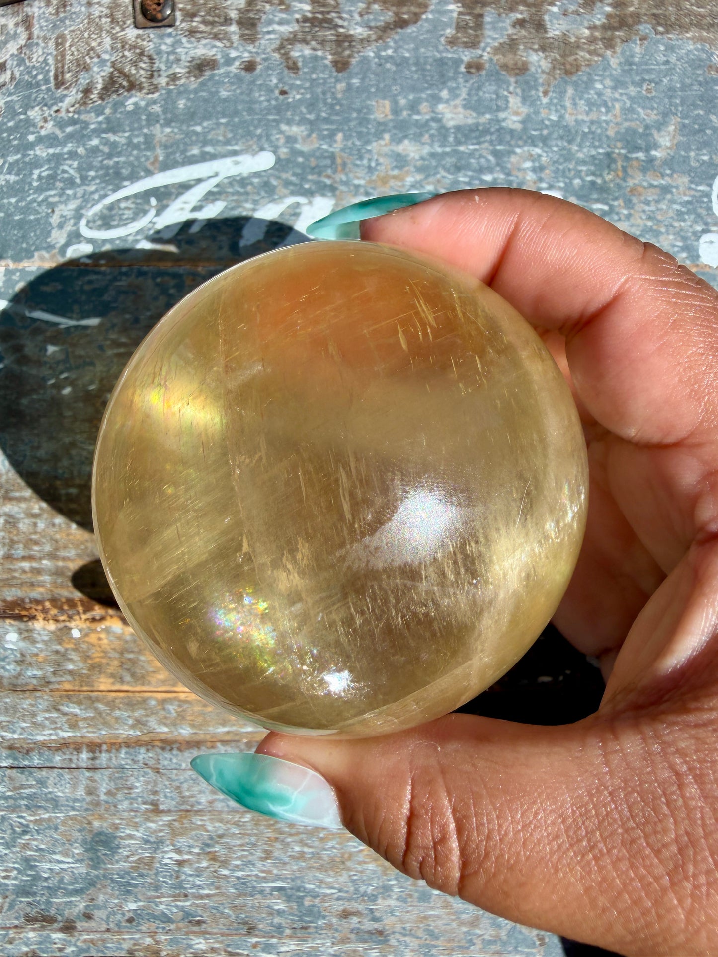 Gorgeous Optical Honey Calcite Sphere | Opt S