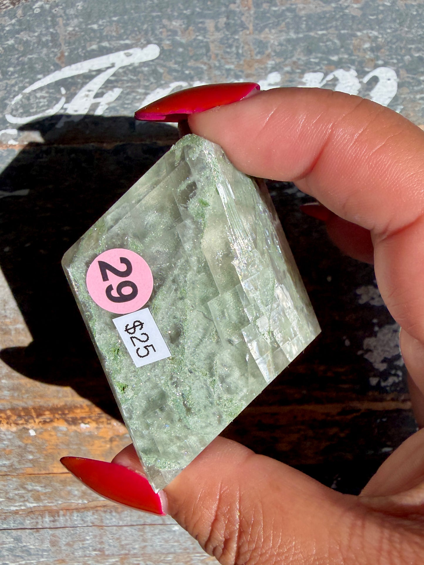 Gorgeous Optical Calcite + Moss Agate Combo Mineral Freeform From India | Opt 29